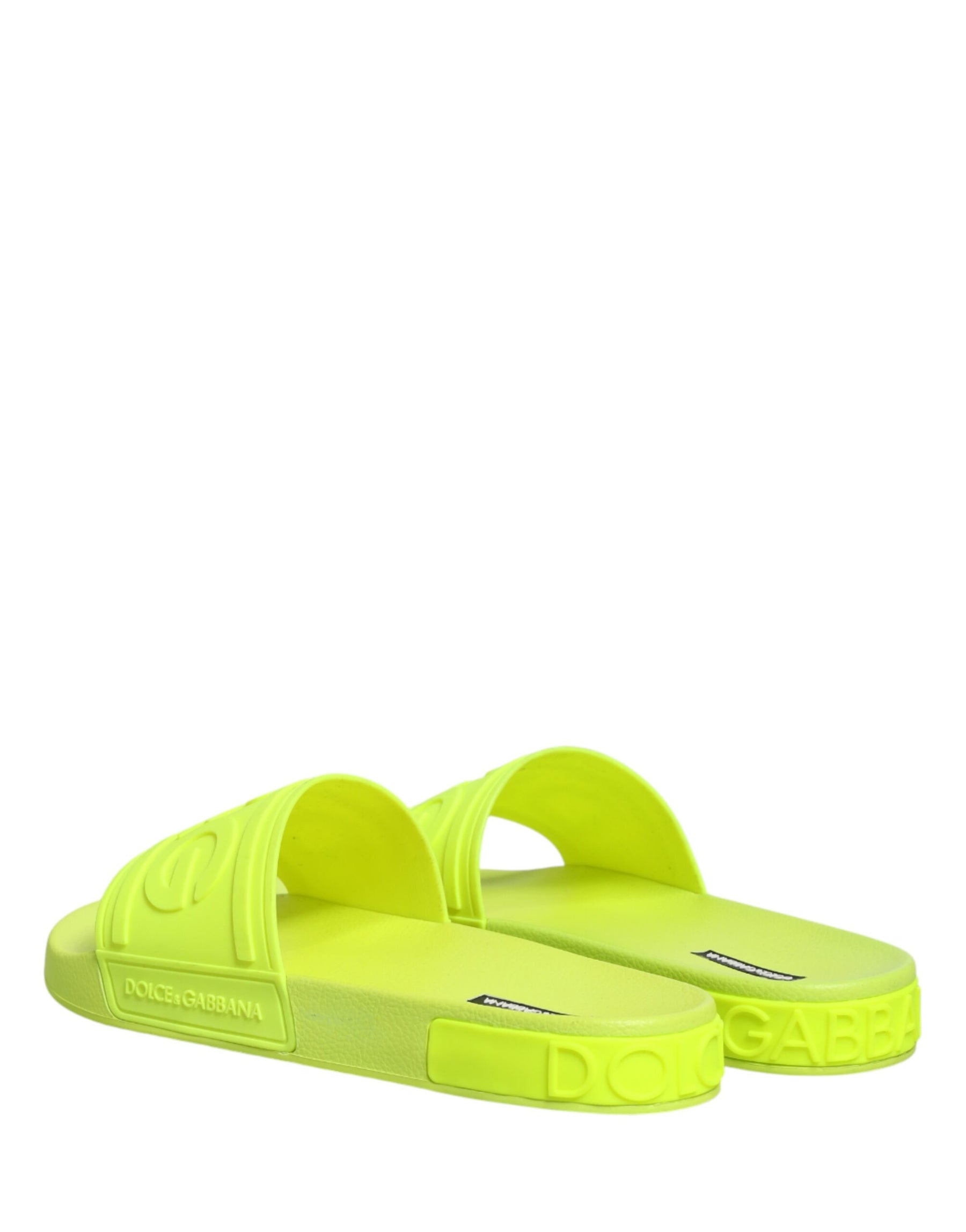 Dolce & Gabbana Green Rubber Slides Sandals Beachwear Shoes | Regal Royce
