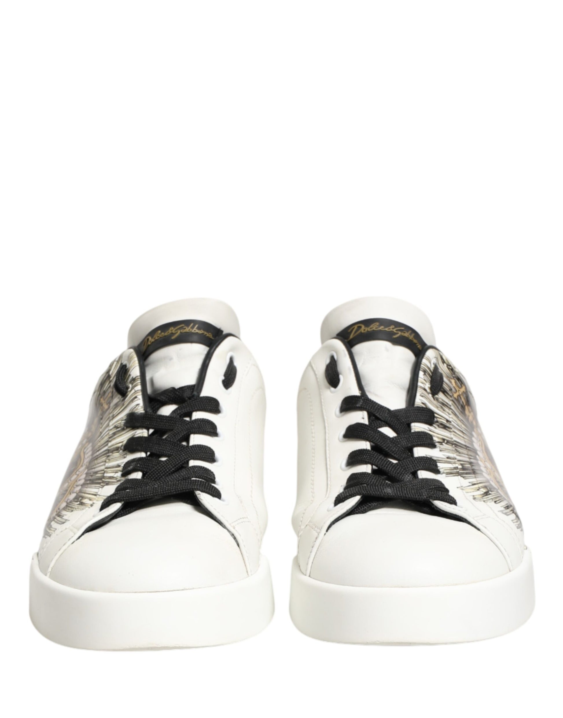 Dolce & Gabbana White Black Crown Low Top Sneakers Men  Shoes