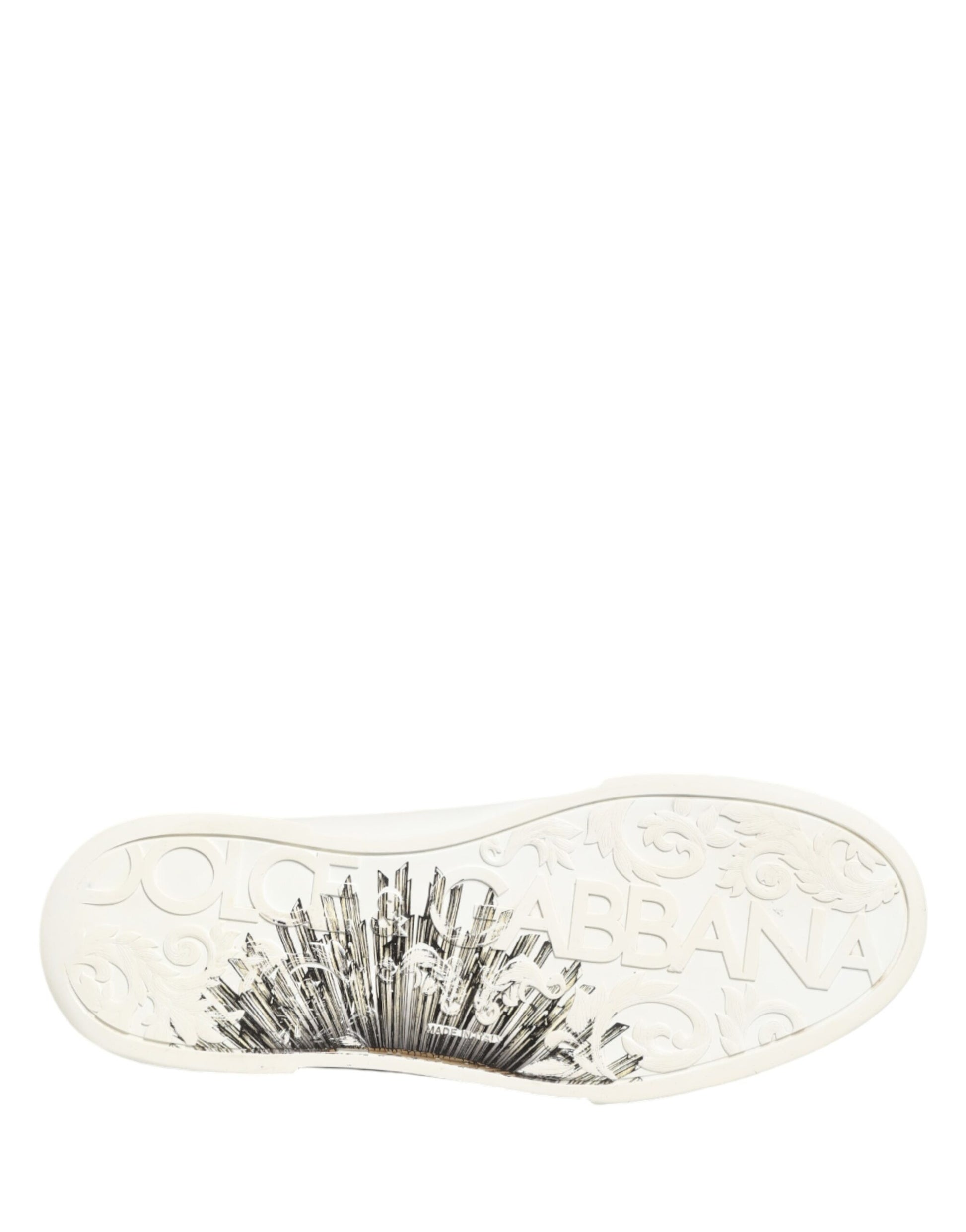 Dolce & Gabbana White Black Crown Low Top Sneakers Men  Shoes