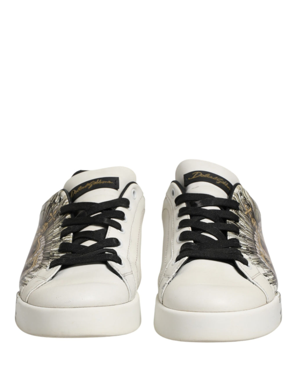 Dolce & Gabbana White Black Crown Low Top Sneakers Men  Shoes