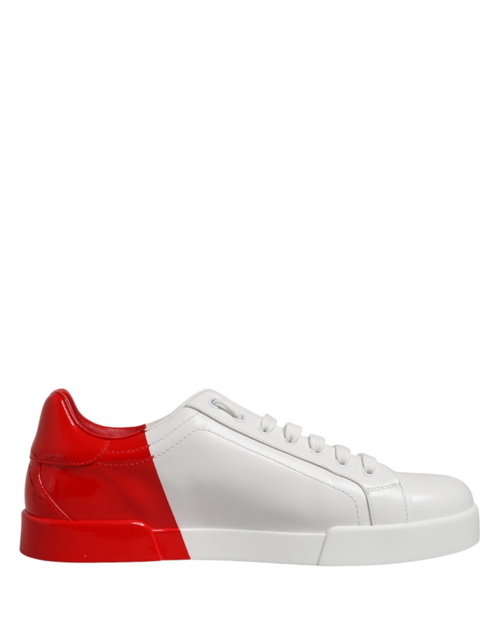 Dolce & Gabbana White Red Portofino Low Top Men Sneakers Shoes