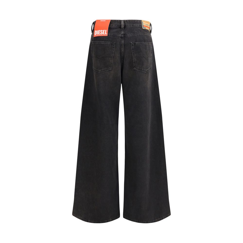 Diesel Black Cotton Relaxed Fit Jeans | Regal Royce