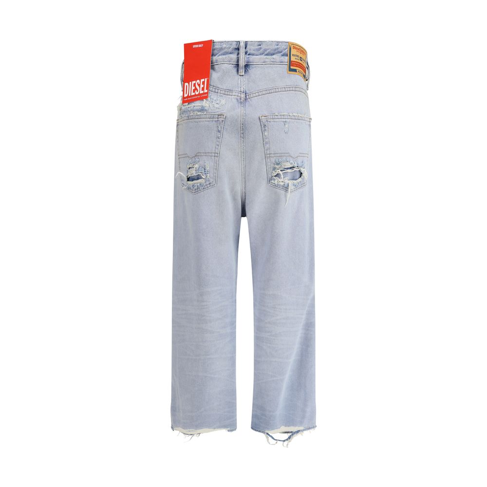 Diesel Light Blue Cotton Relaxed Fit Jeans | Regal Royce