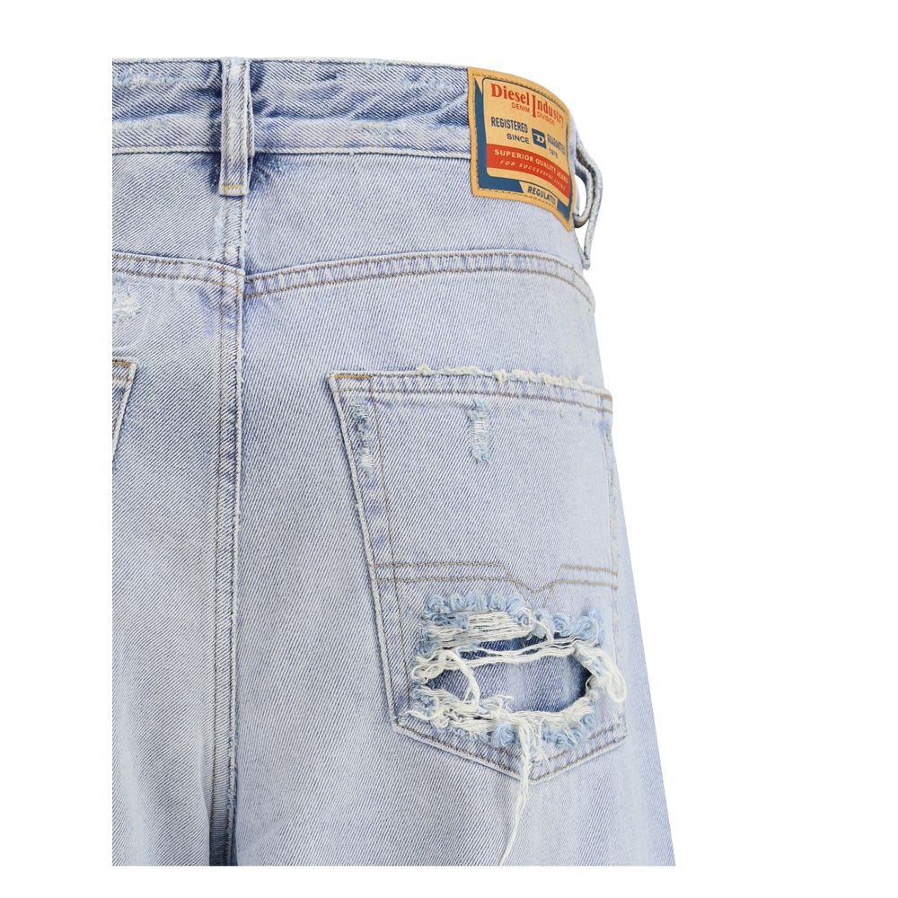 Diesel Light Blue Cotton Relaxed Fit Jeans | Regal Royce