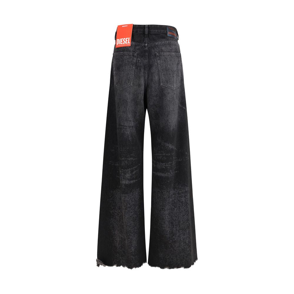 Diesel Black Cotton Relaxed Fit Jeans | Regal Royce