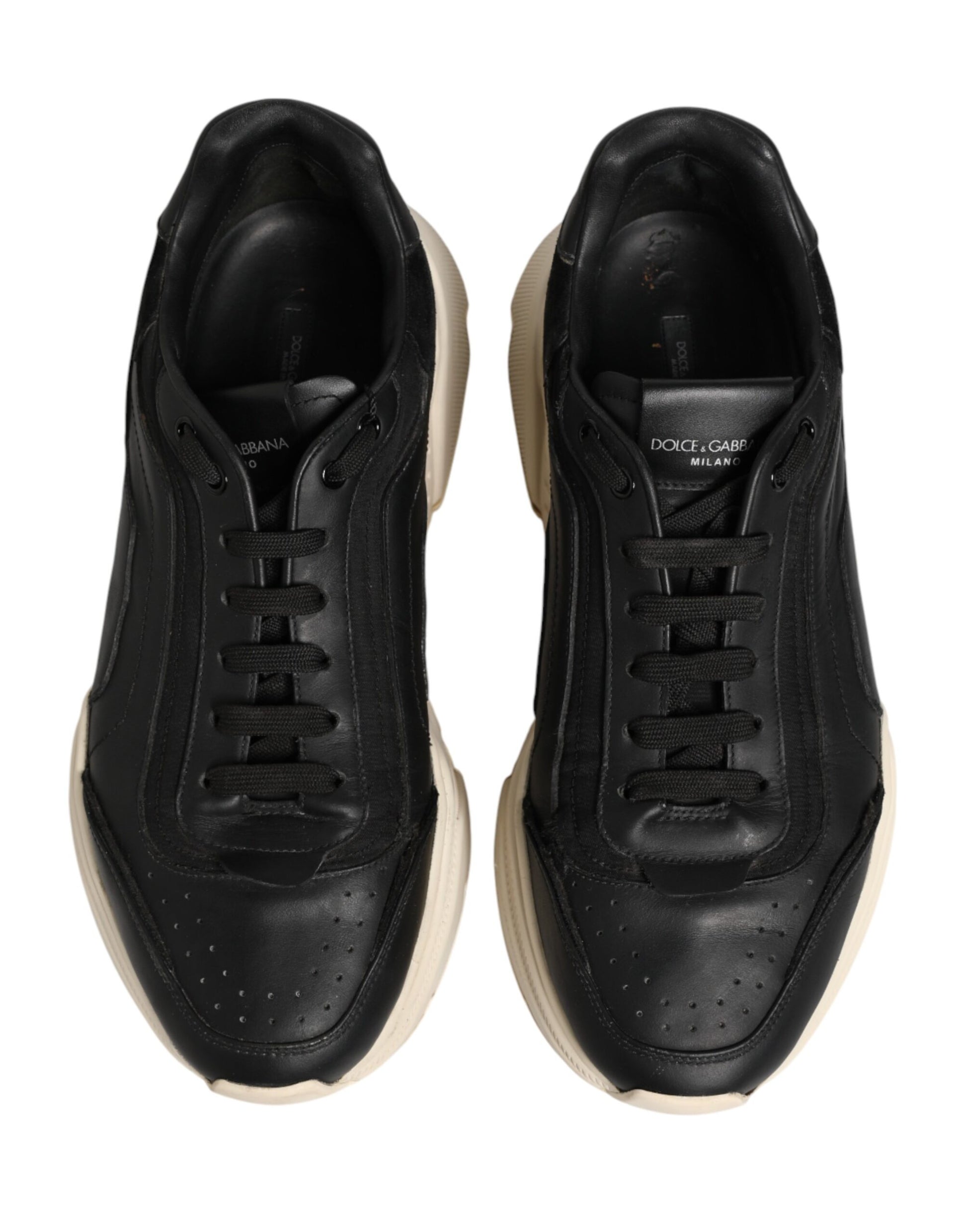 Dolce & Gabbana Black White Daymaster Low Top Sneakers Shoes | Regal Royce