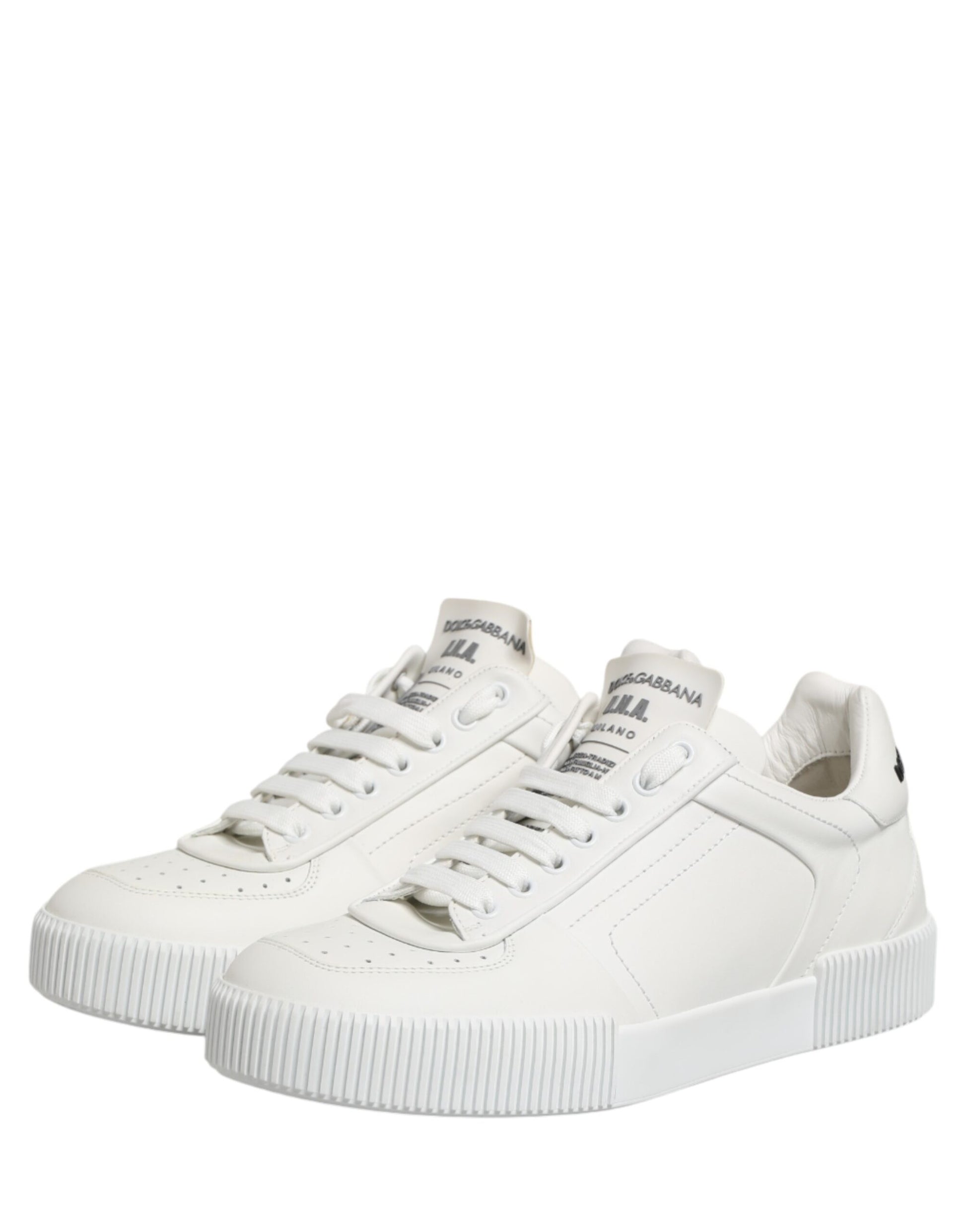 Dolce & Gabbana MIAMI Calf Low Top Men Sneakers  White | Regal Royce