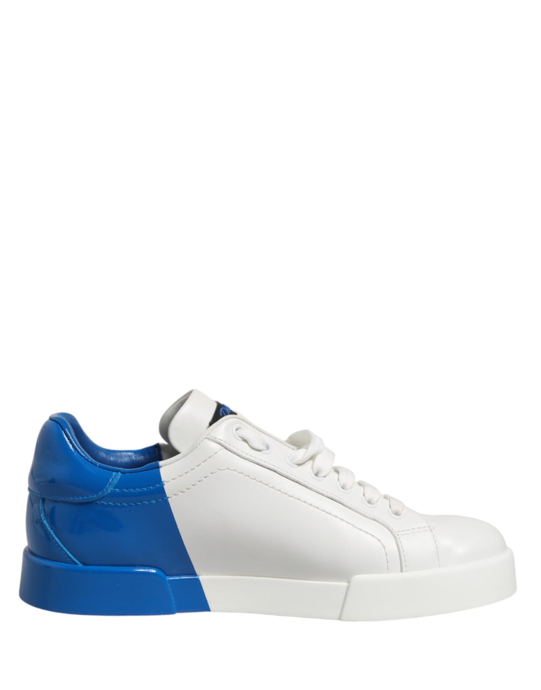 Dolce & Gabbana White Blue Portofino Low Top Sneakers Shoes | Regal Royce
