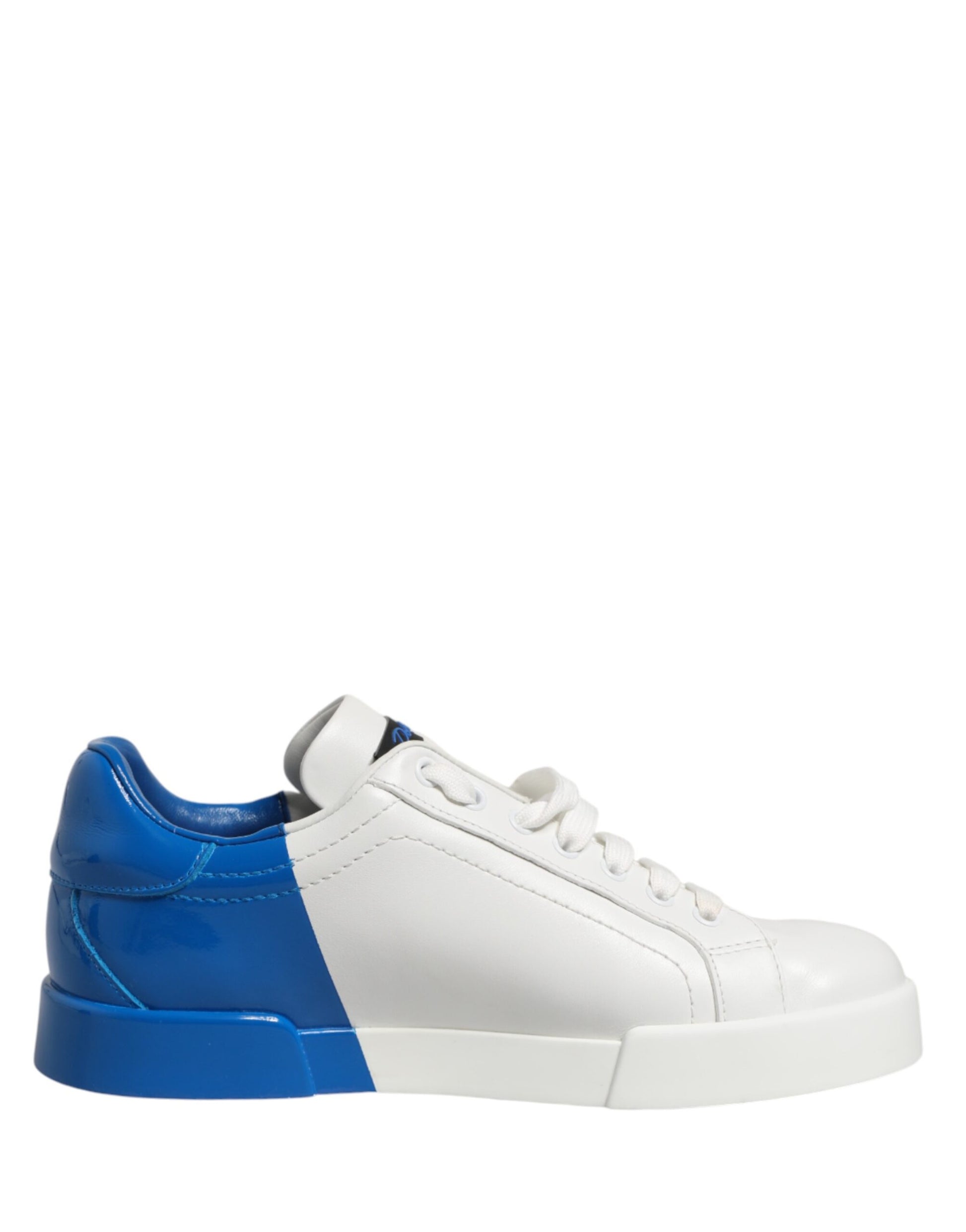 Dolce & Gabbana White Blue Portofino Low Top Sneakers Shoes | Regal Royce