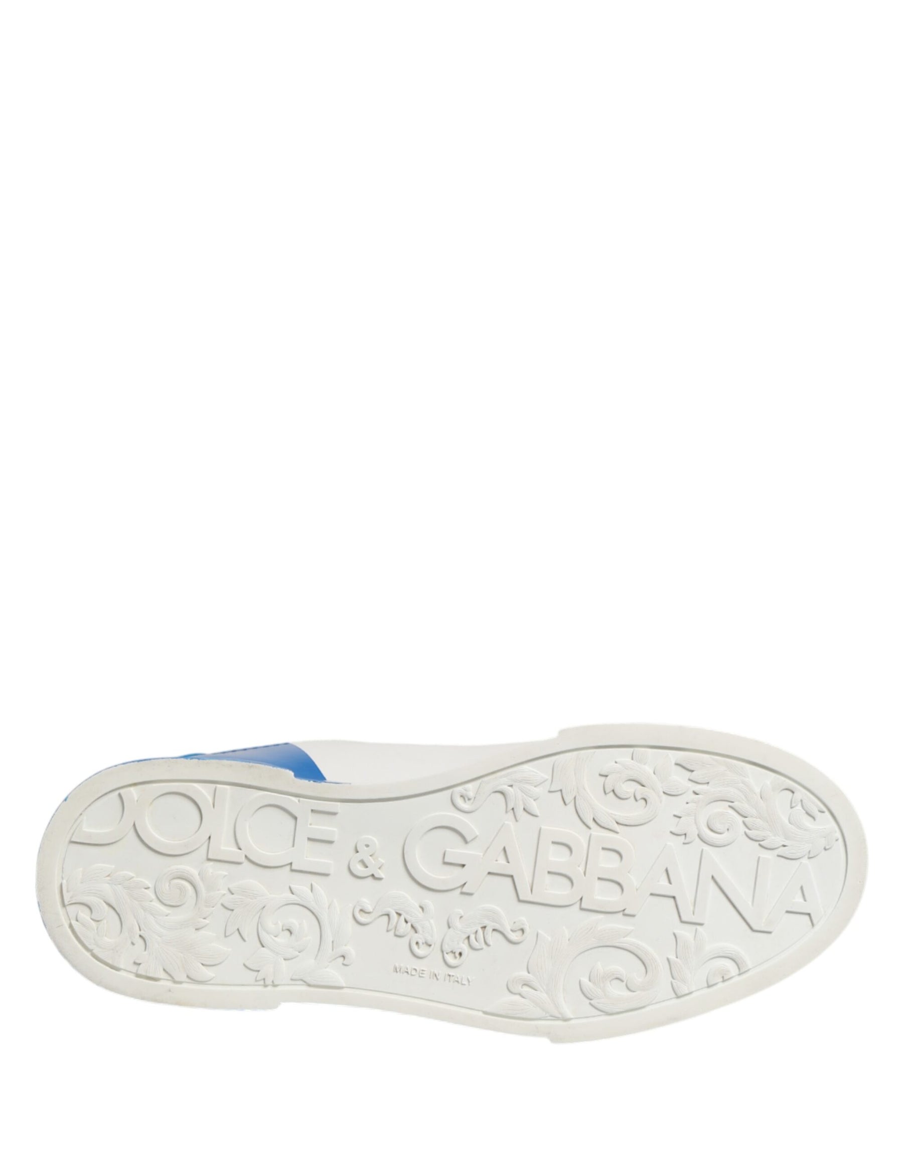 Dolce & Gabbana White Blue Portofino Low Top Sneakers Shoes | Regal Royce