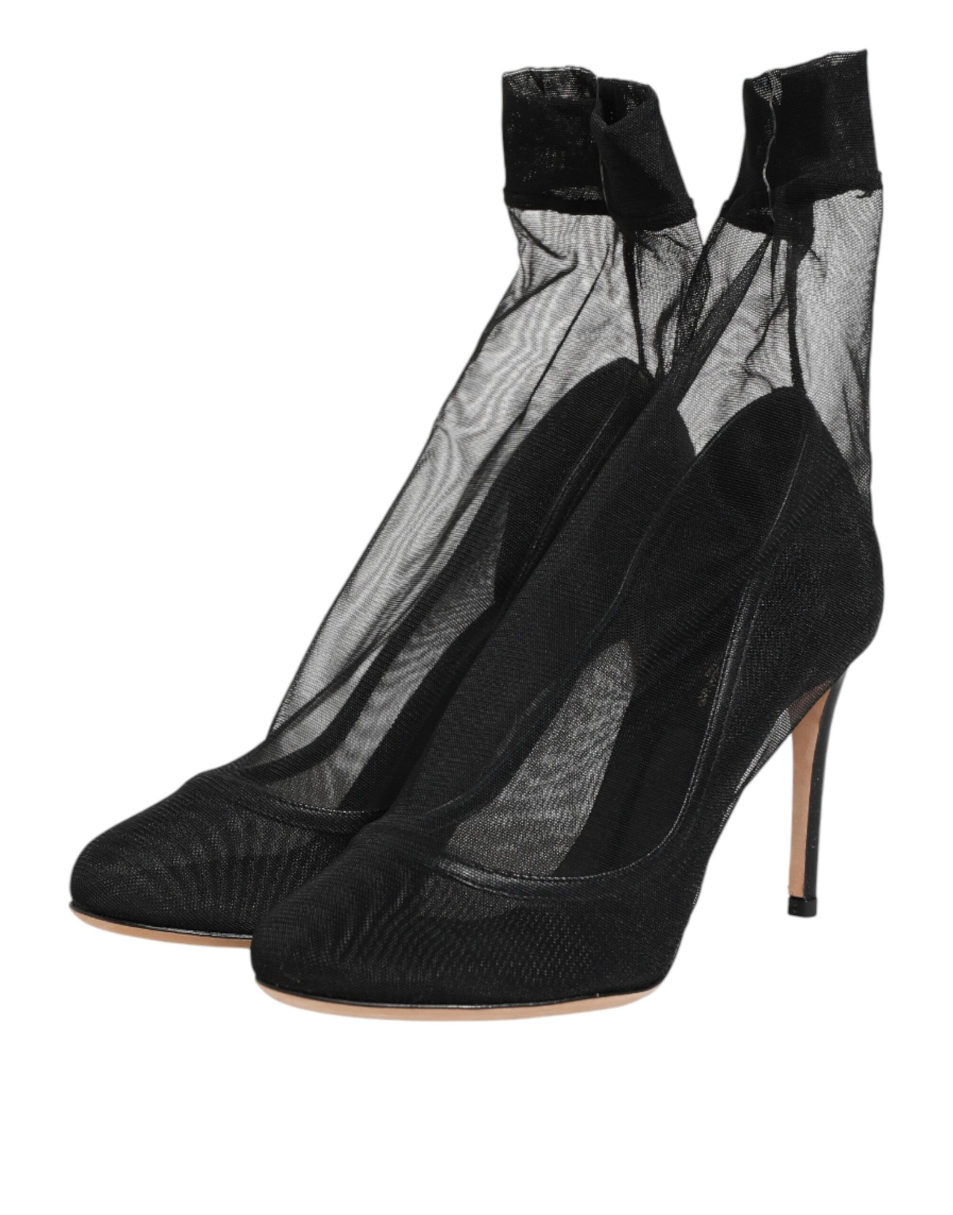 Dolce & Gabbana Black Nylon Stretch Mesh Sock Boots  Shoes | Regal Royce