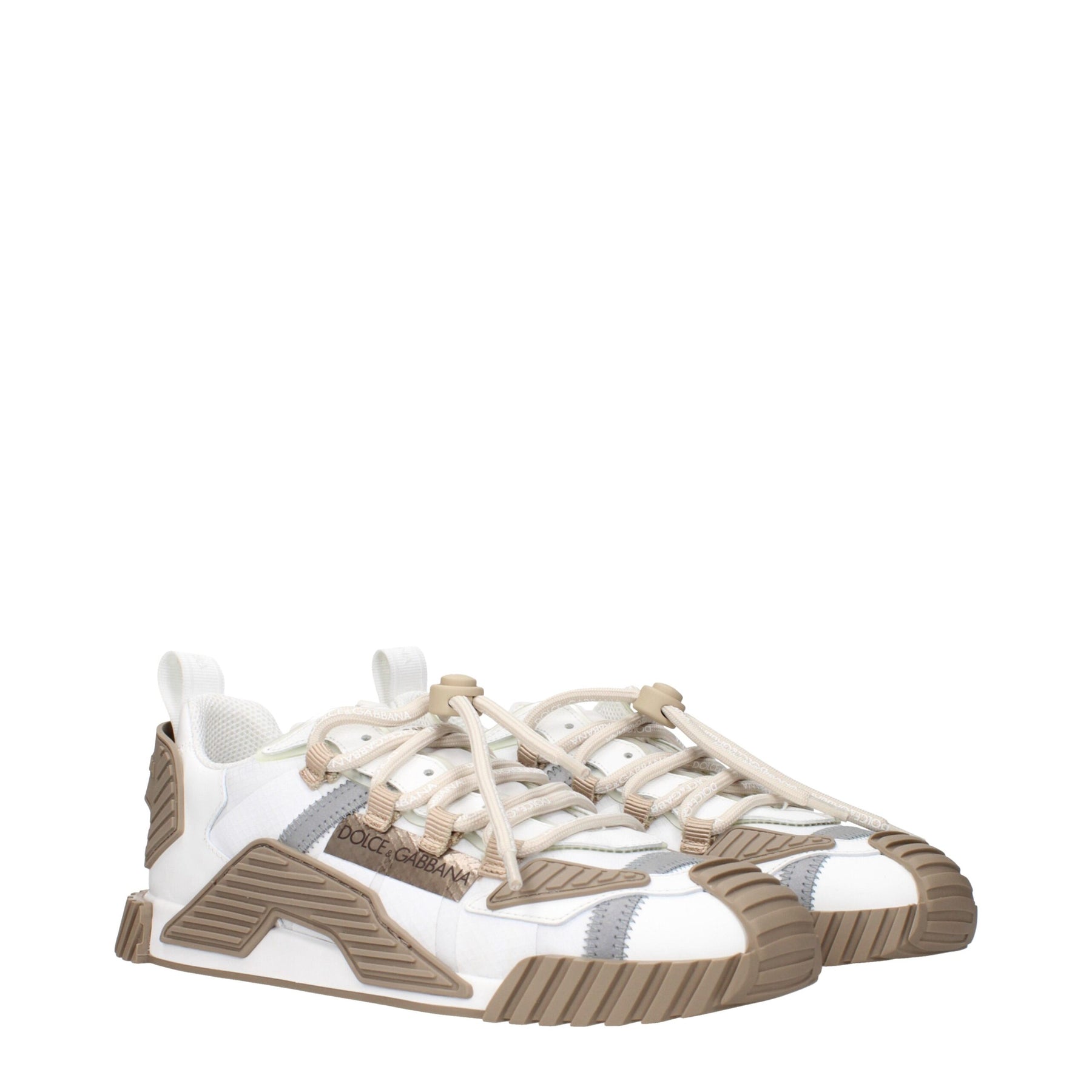 Dolce & Gabbana White Fabric Athletic Sneakers | Regal Royce