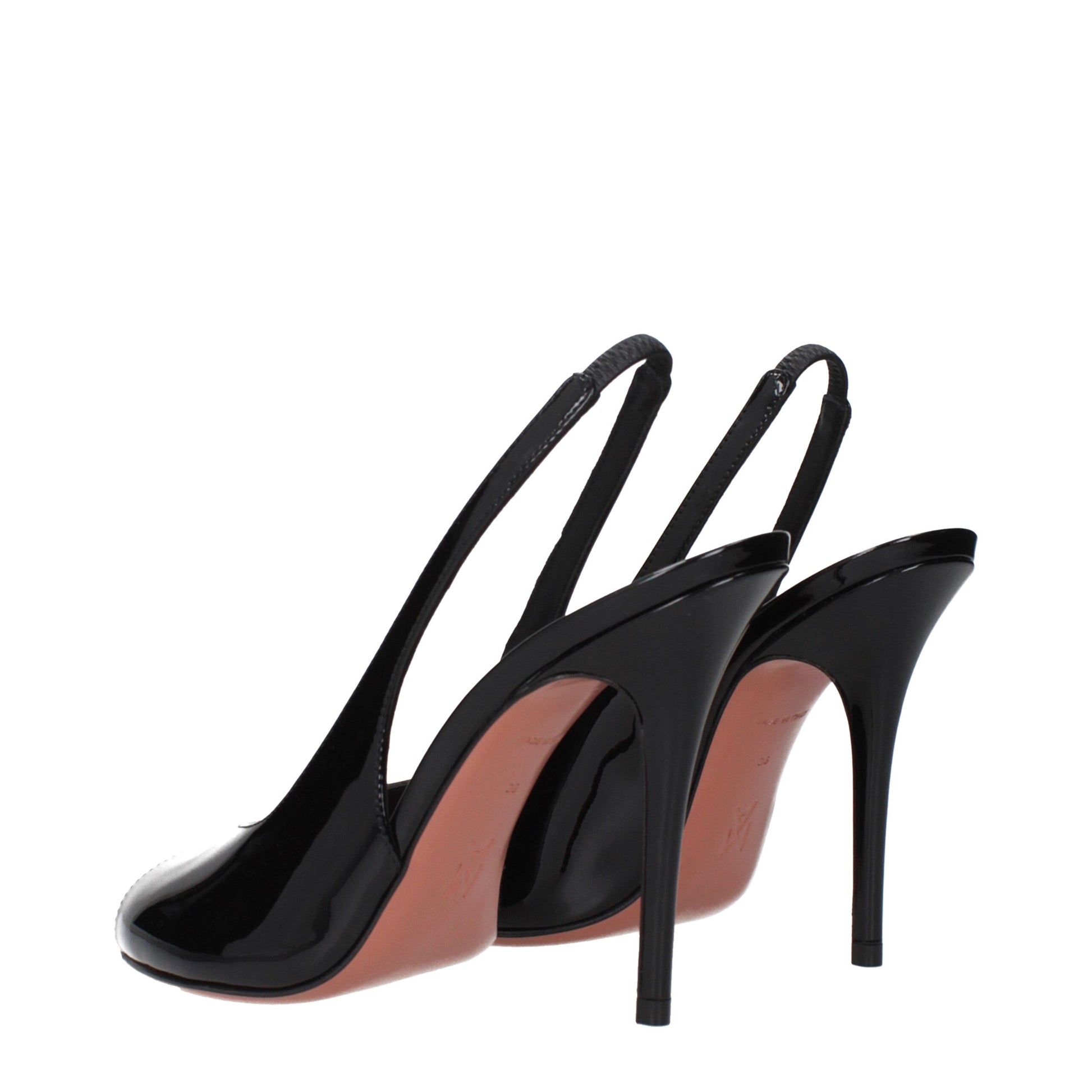 Amina Muaddi Black Leather Stiletto Heel Sandals | Regal Royce