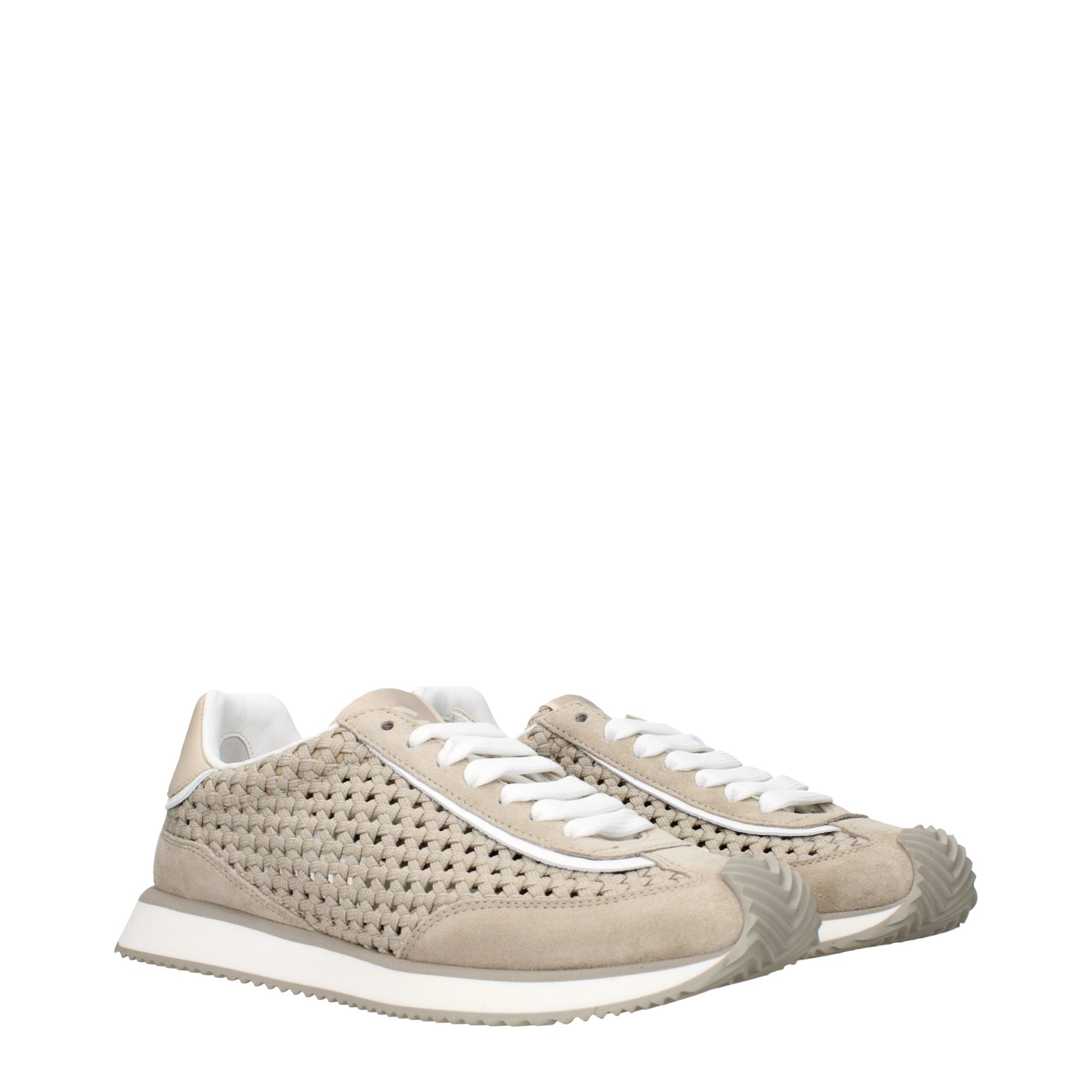 Dolce & Gabbana Beige Fabric Low Top Sneakers | Regal Royce