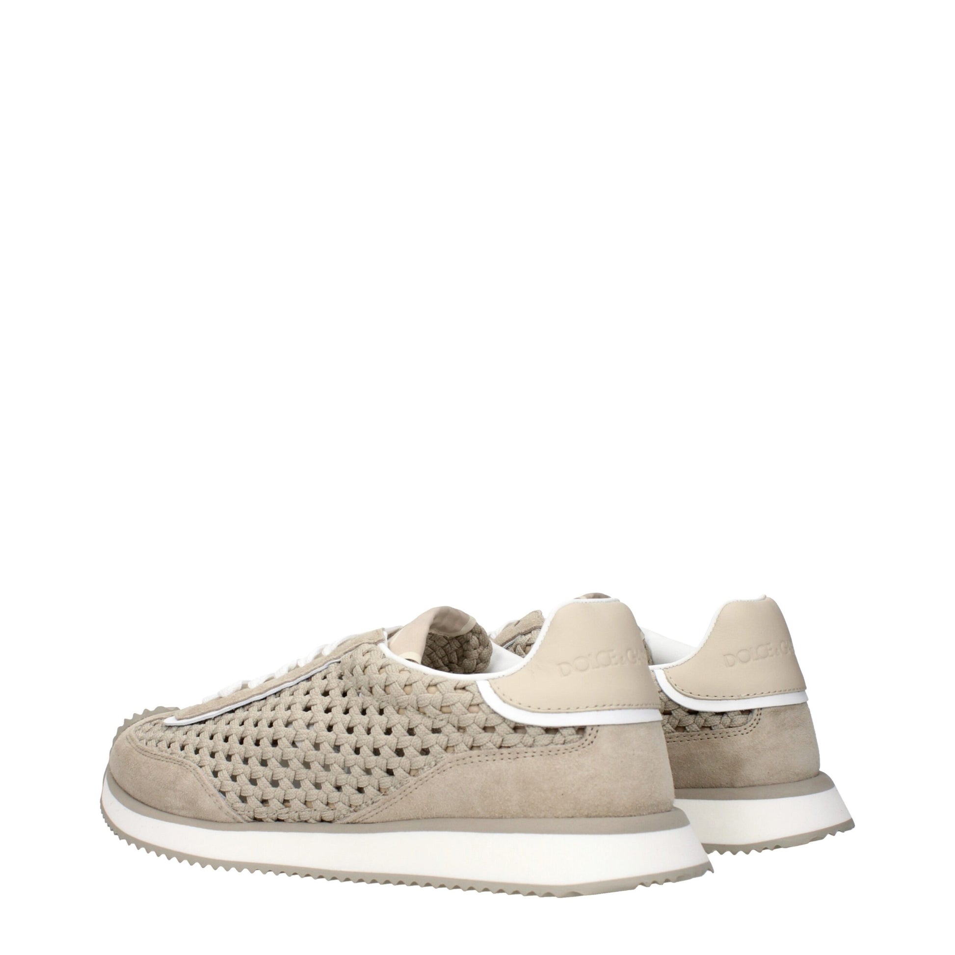 Dolce & Gabbana Beige Fabric Low Top Sneakers | Regal Royce