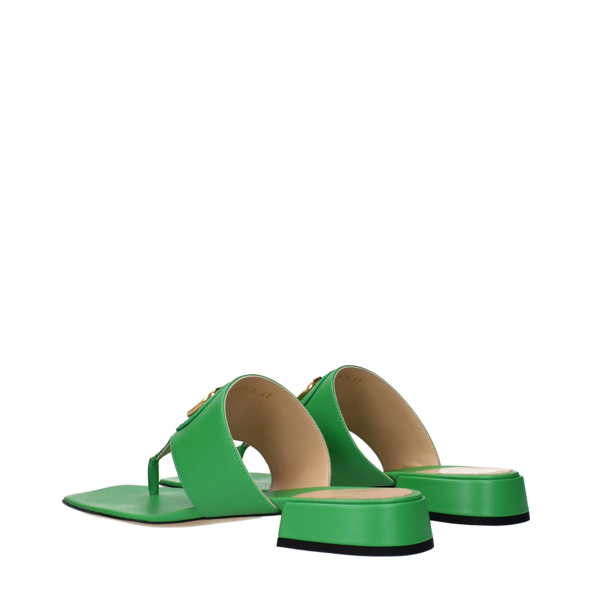 Valentino Garavani Green Leather Flip-Flop Sandals | Regal Royce