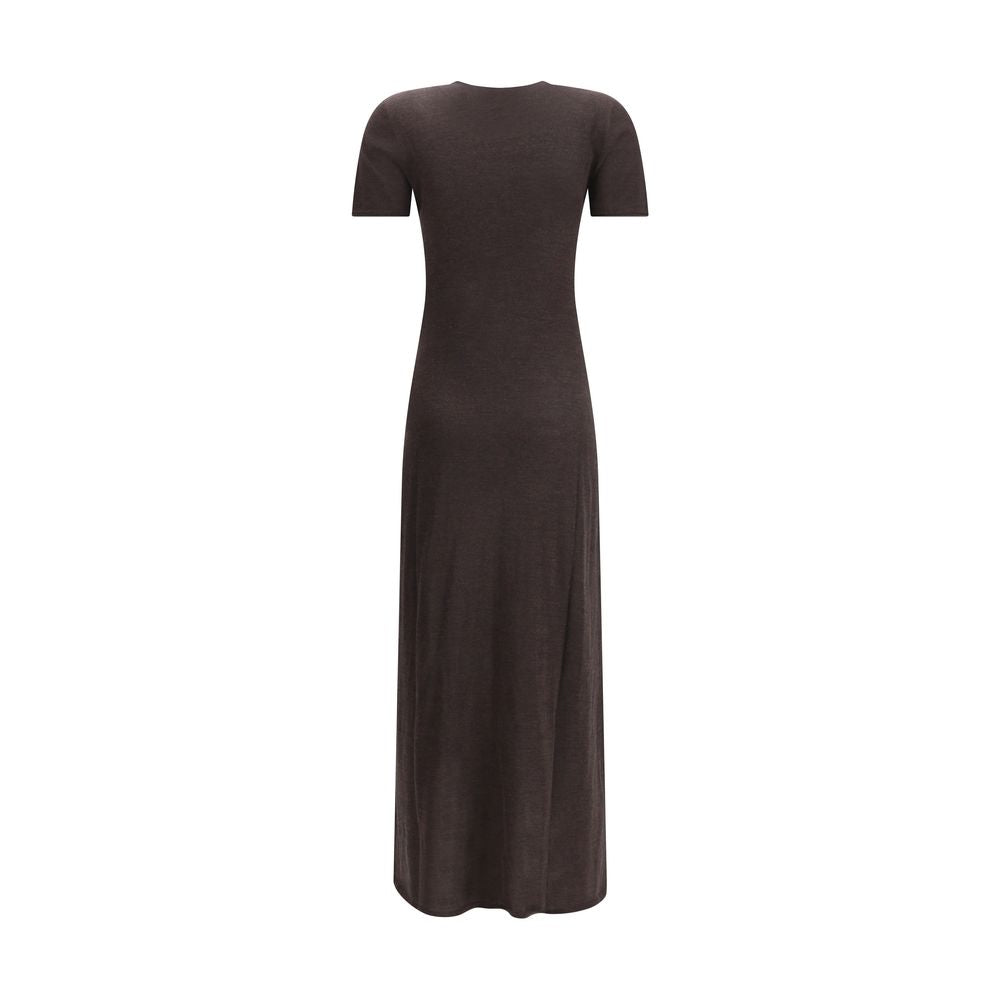 Ferragamo Brown Fleece Wool Long Dress | Regal Royce