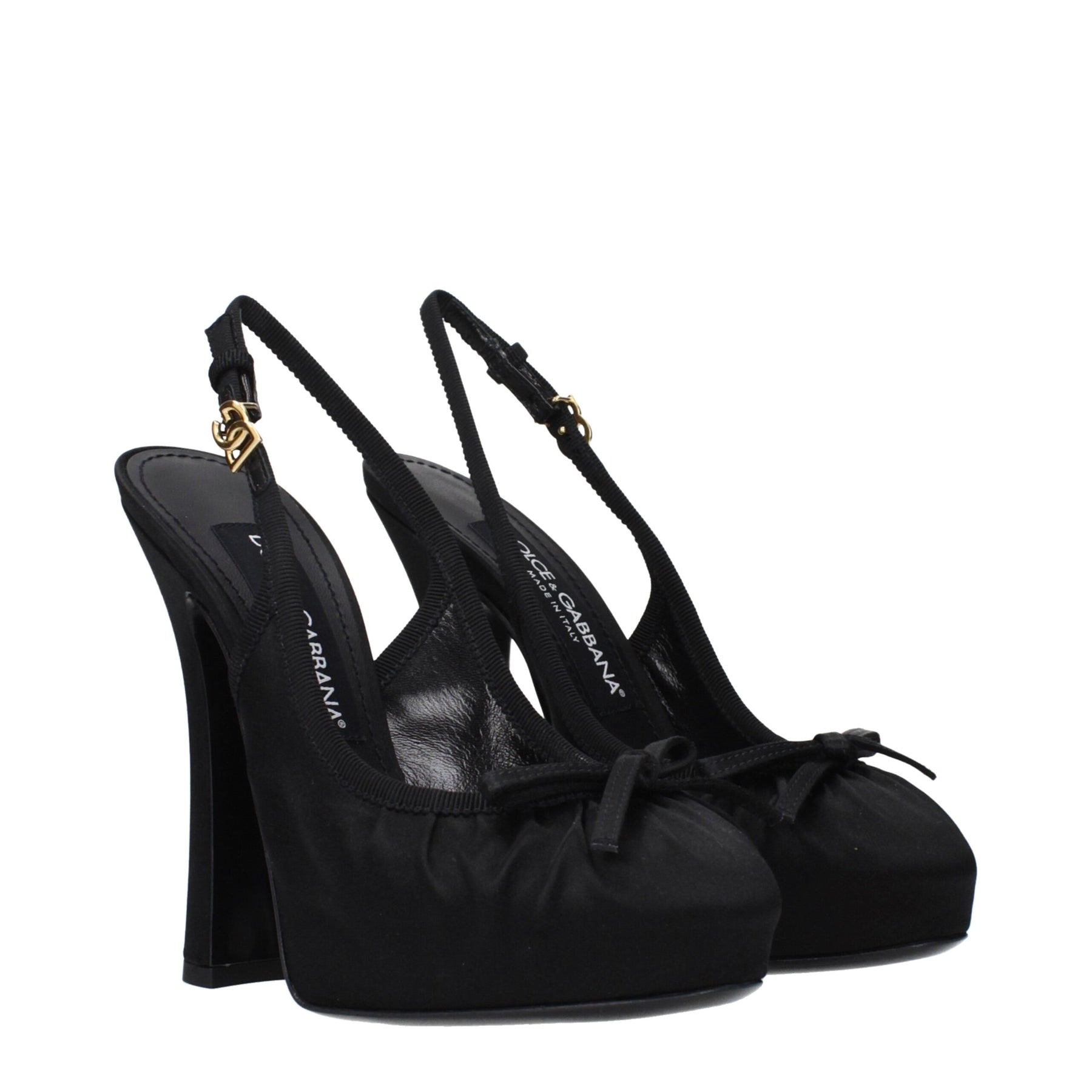 Dolce & Gabbana Black Satin High Heel Pumps | Regal Royce