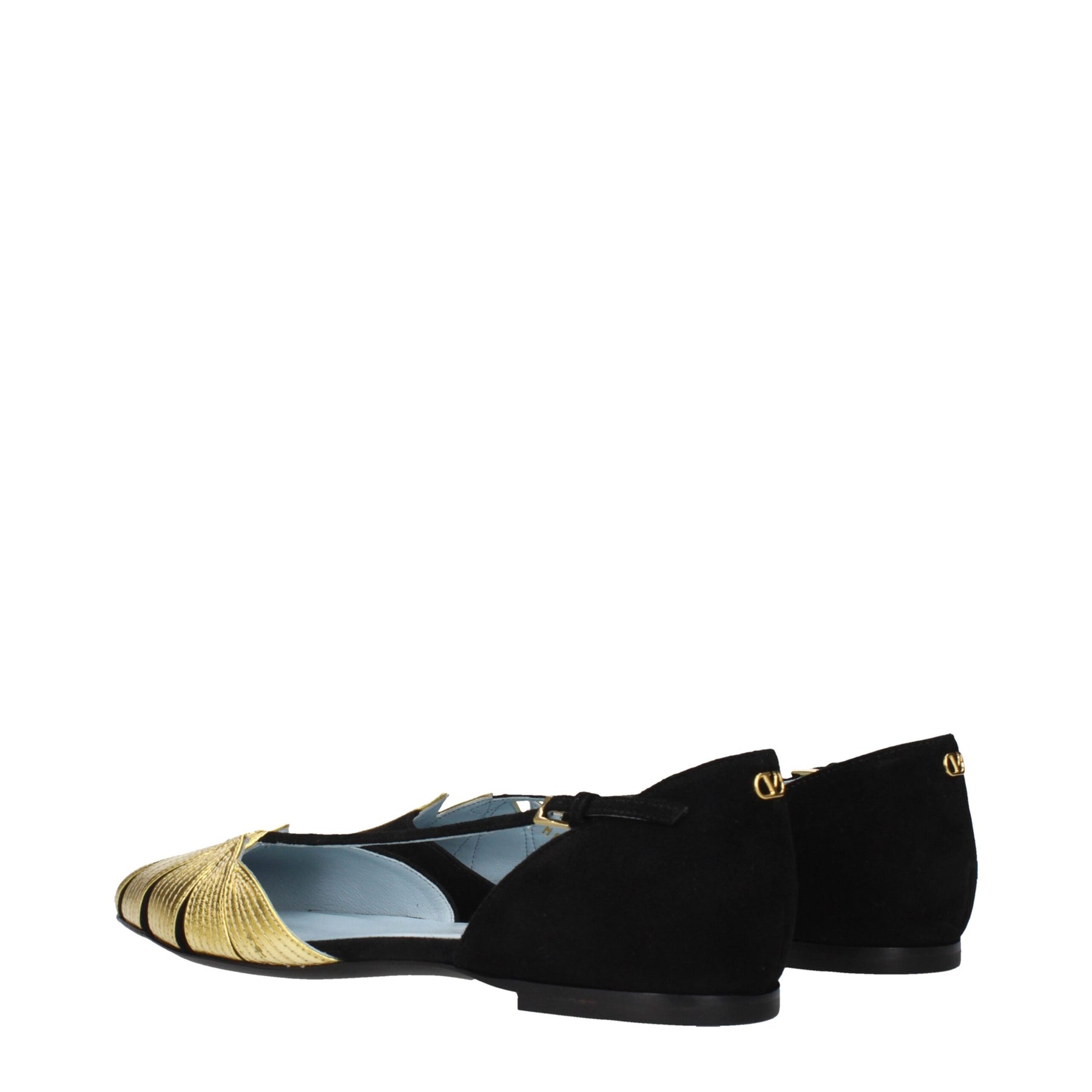 Valentino Garavani Black Leather Flat Sandals | Regal Royce