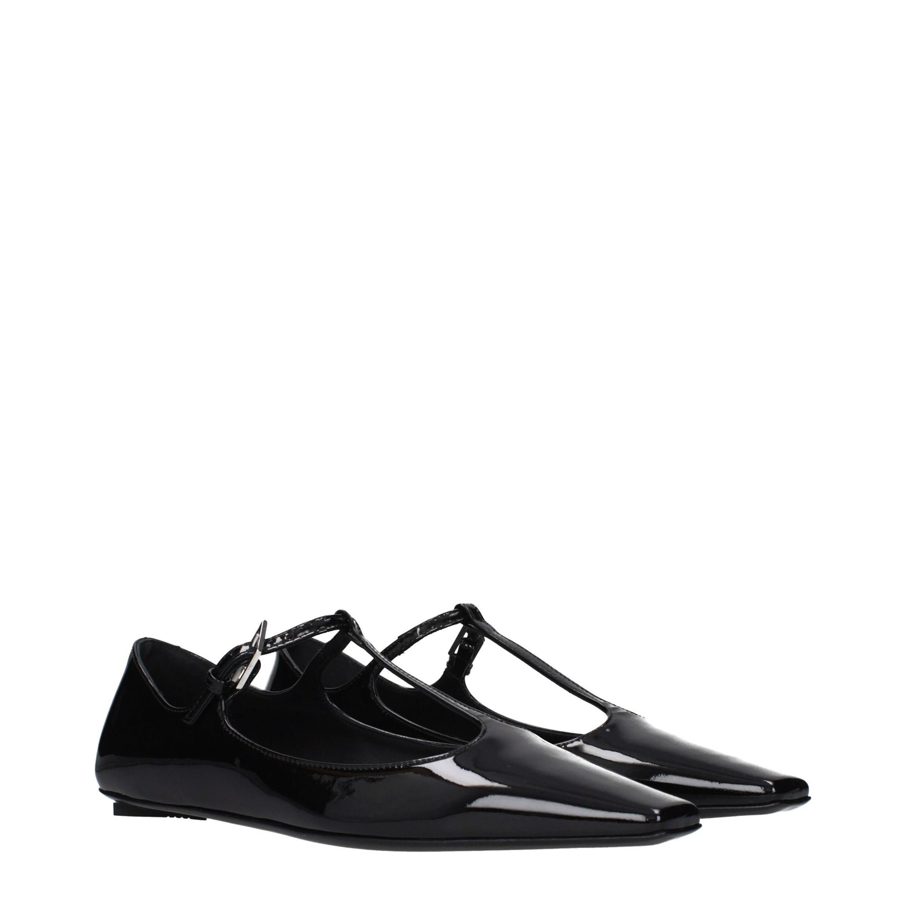 The Attico Black Leather Ballet Flats | Regal Royce