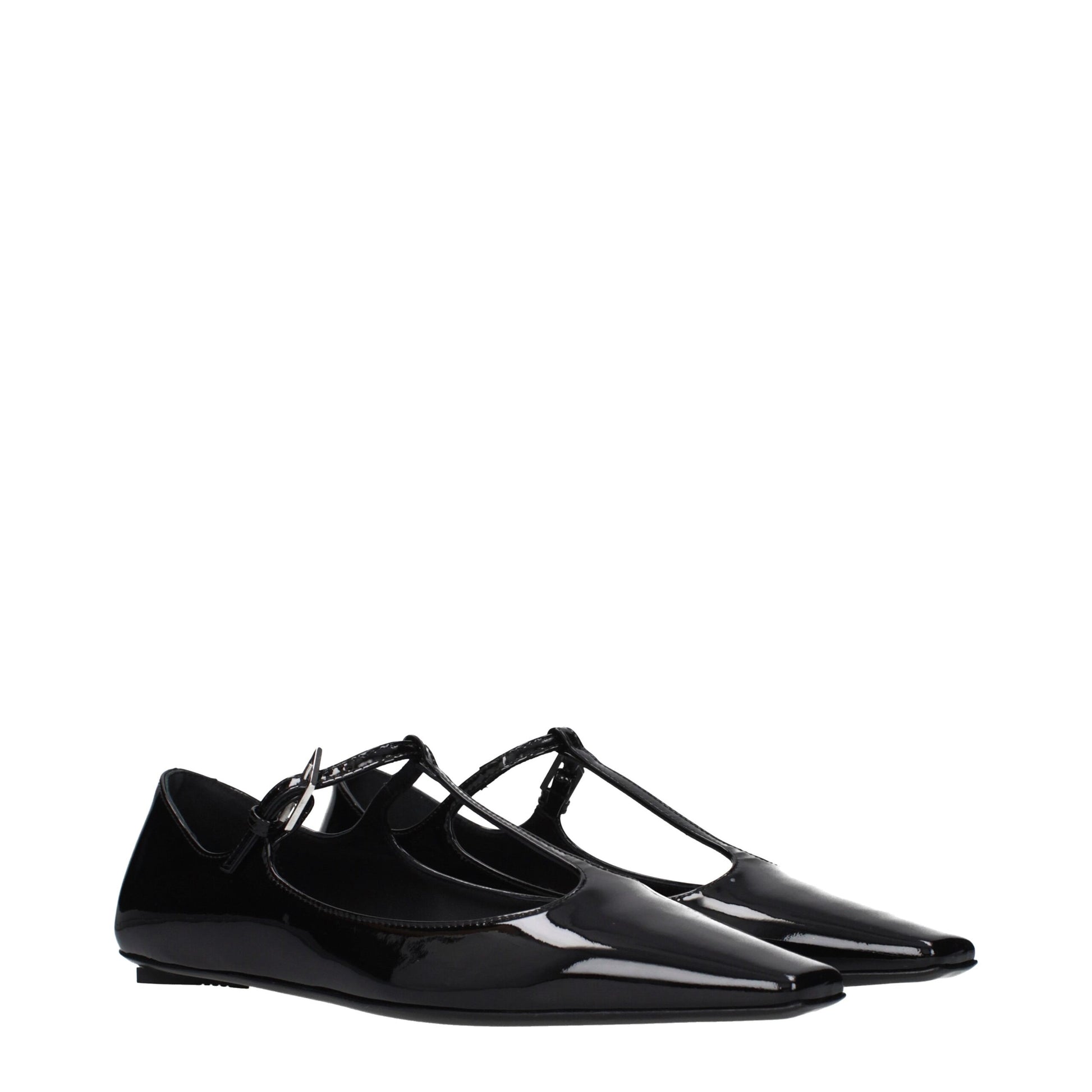 The Attico Black Leather Ballet Flats | Regal Royce