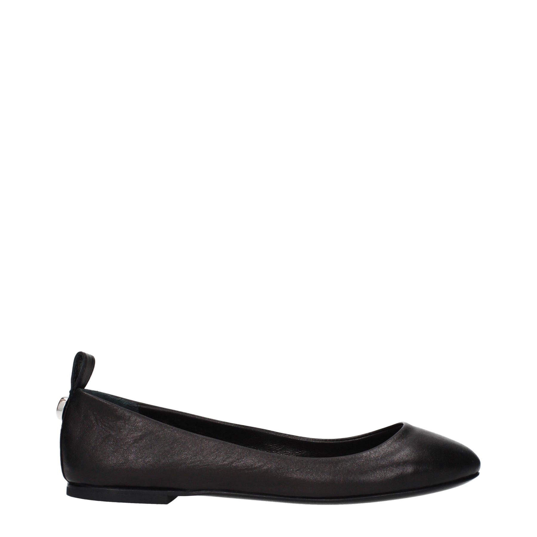 The Attico Black Leather Ballet Flats | Regal Royce