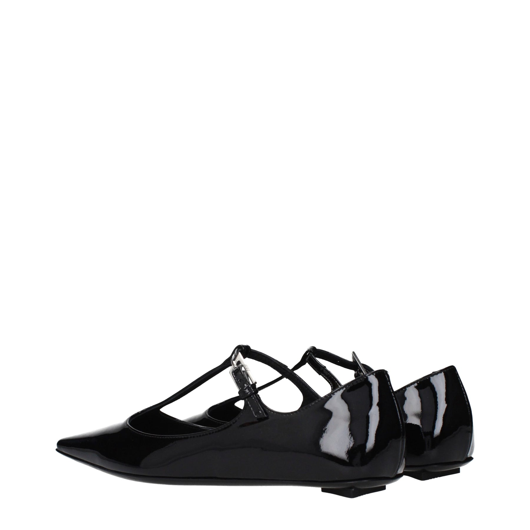 The Attico Black Leather Ballet Flats | Regal Royce