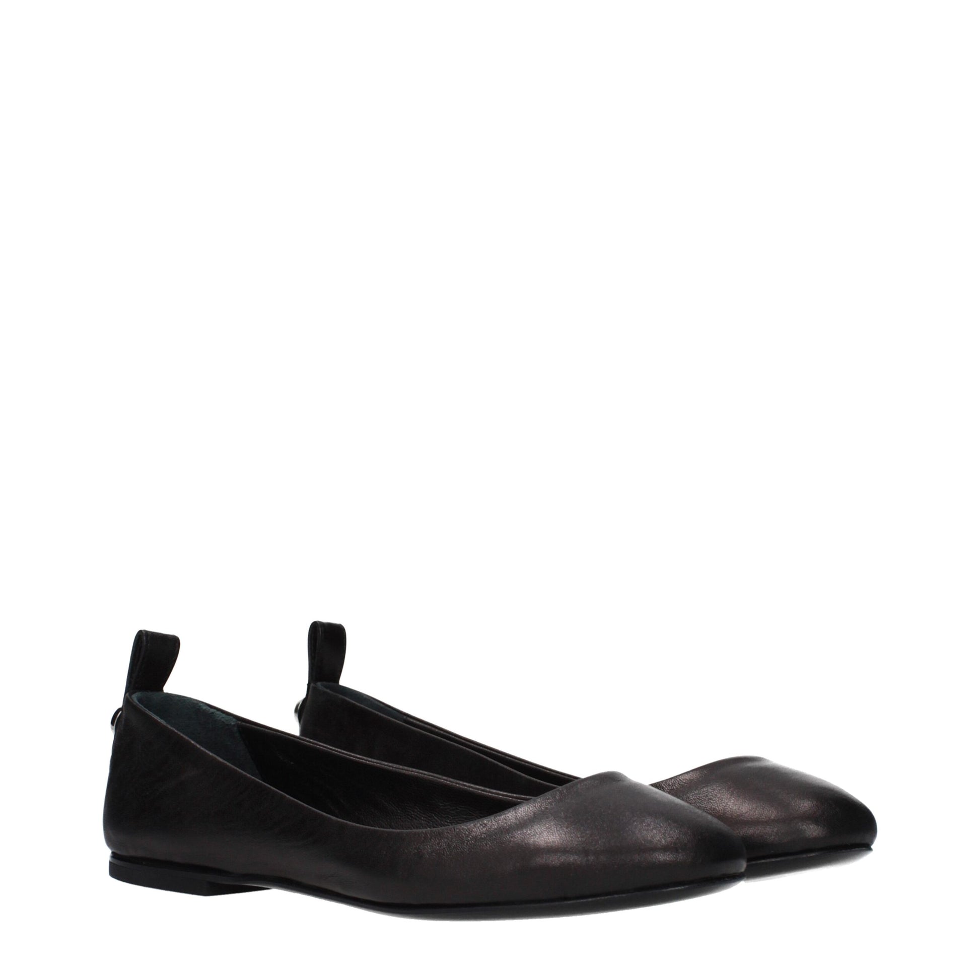 The Attico Black Leather Ballet Flats | Regal Royce