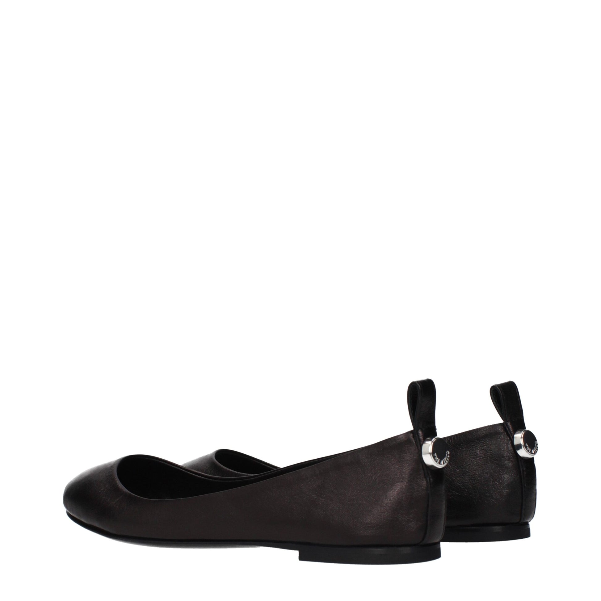 The Attico Black Leather Ballet Flats | Regal Royce