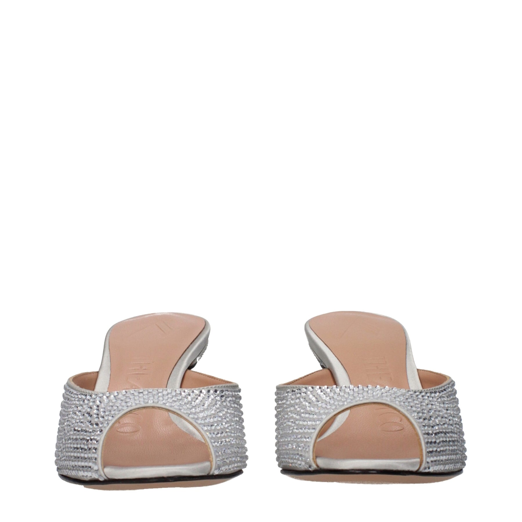 The Attico Gray Satin Stiletto Heel Sandals | Regal Royce