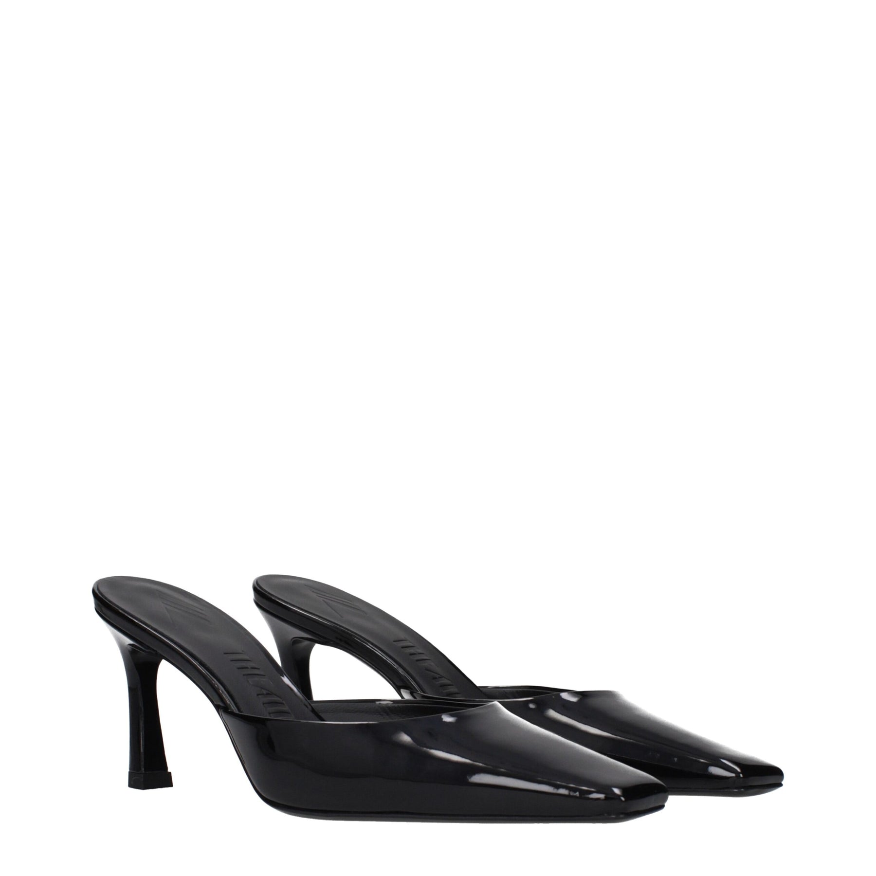 The Attico Black Leather Flat Sandals | Regal Royce