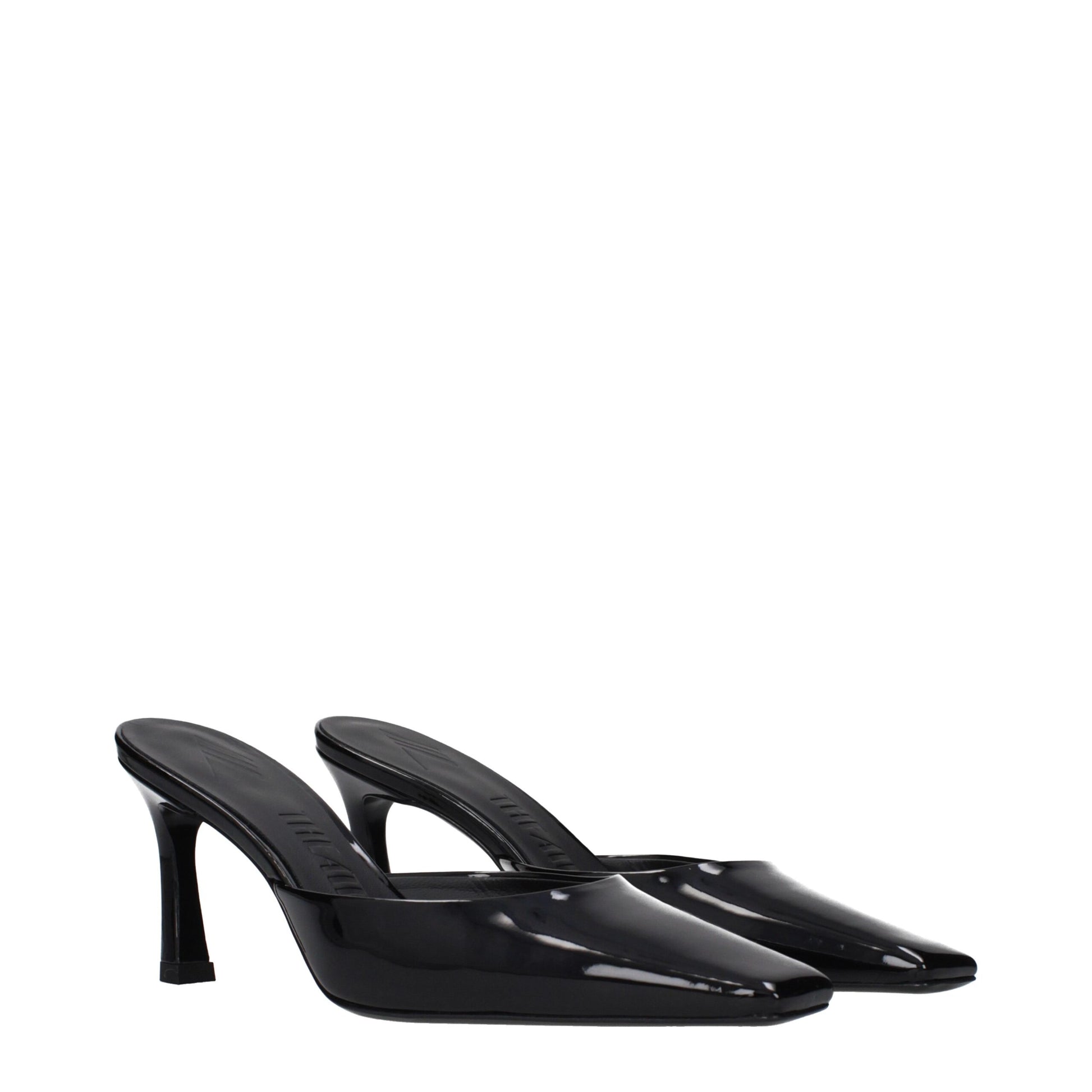The Attico Black Leather Flat Sandals | Regal Royce