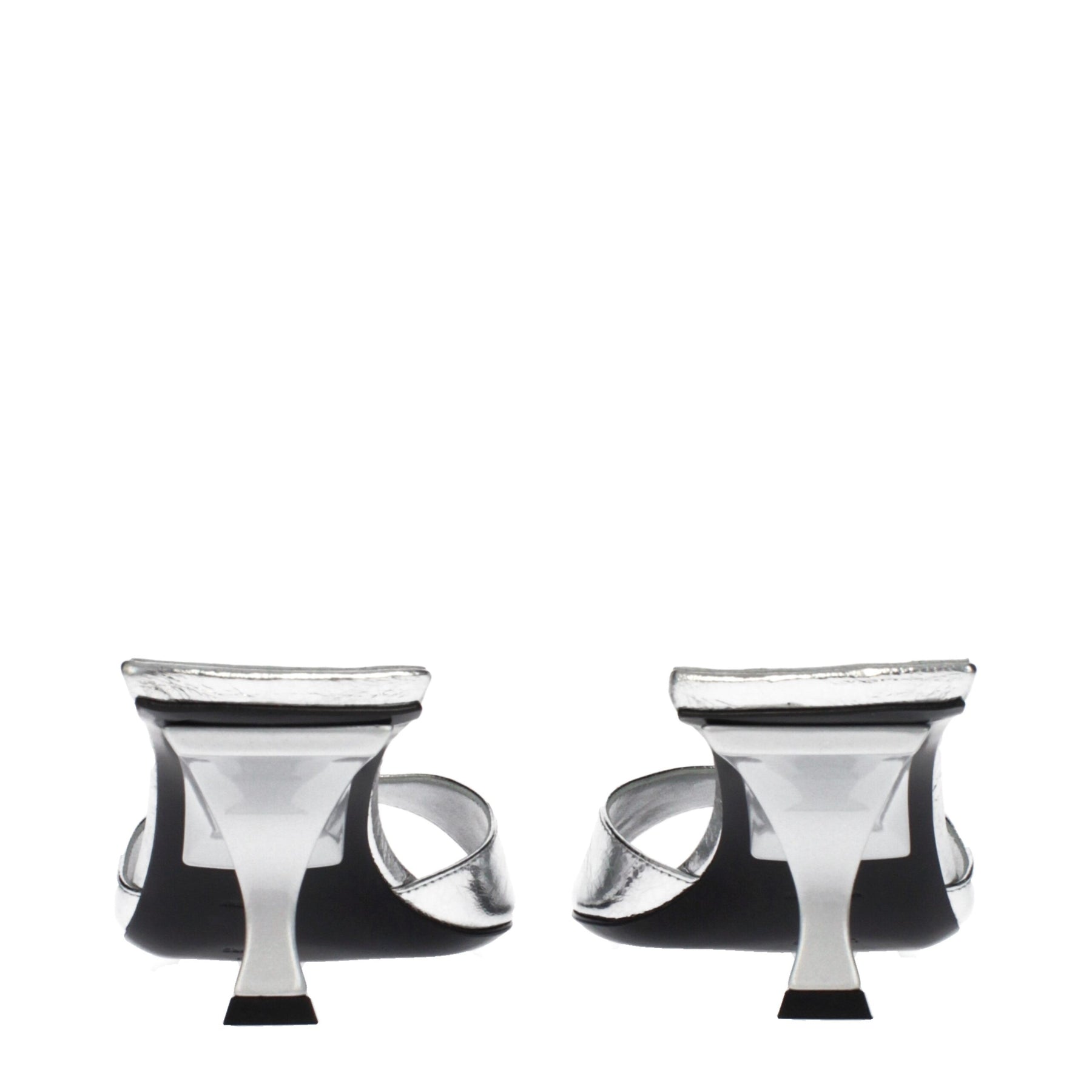 The Attico Gray Leather Flat Sandals | Regal Royce