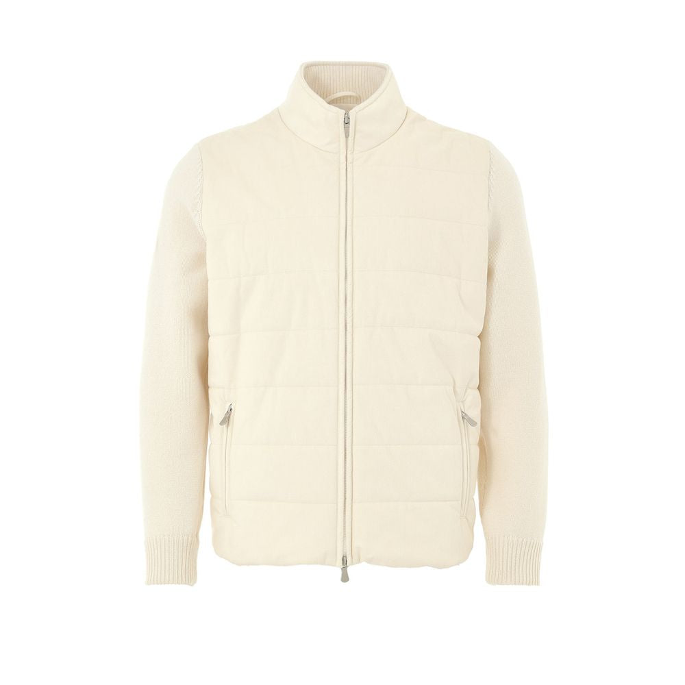 Gran Sasso White Wool Full-Length Jacket