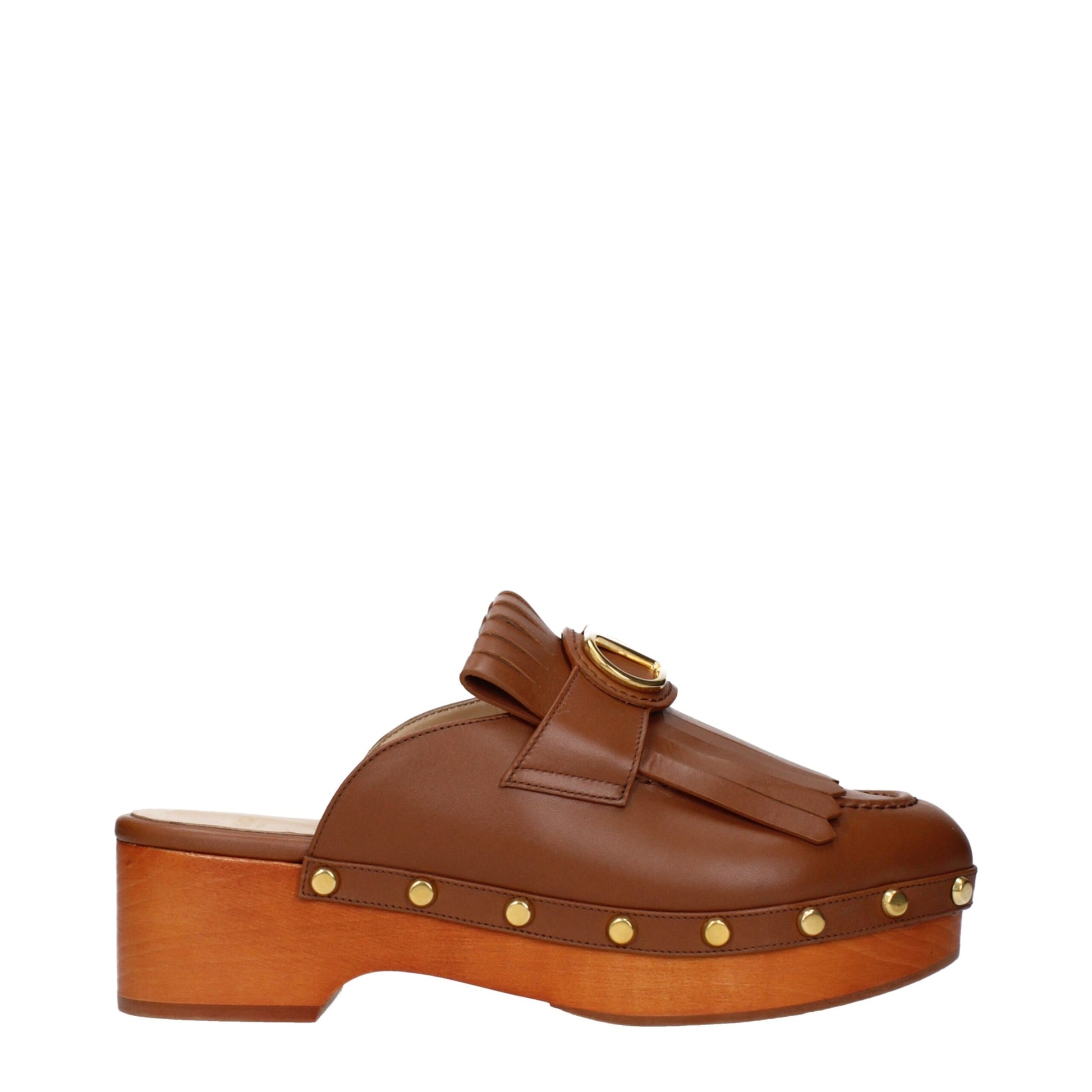 Valentino Garavani Brown Leather Slippers | Regal Royce