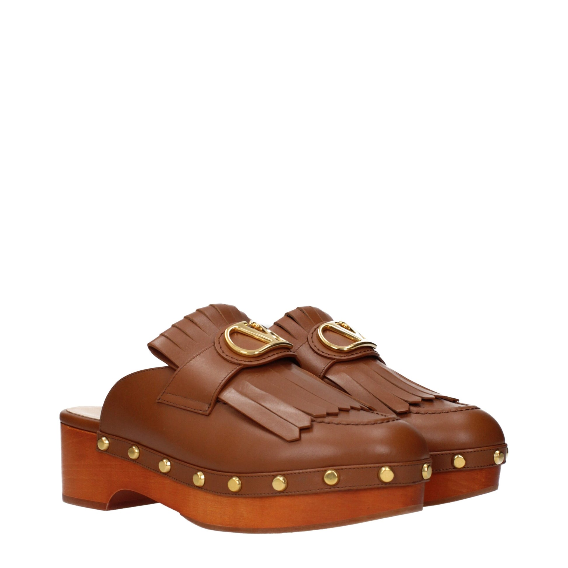 Valentino Garavani Brown Leather Slippers | Regal Royce