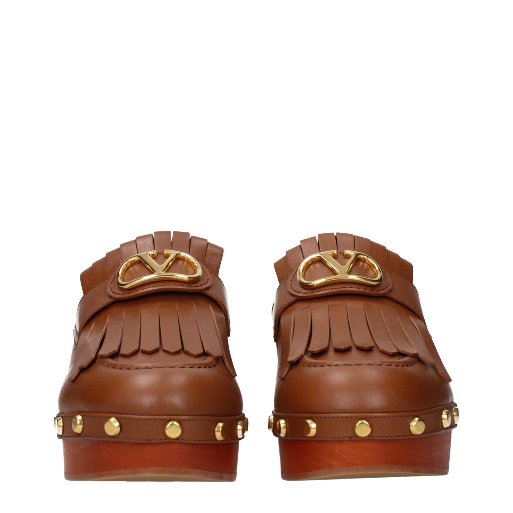 Valentino Garavani Brown Leather Slippers | Regal Royce