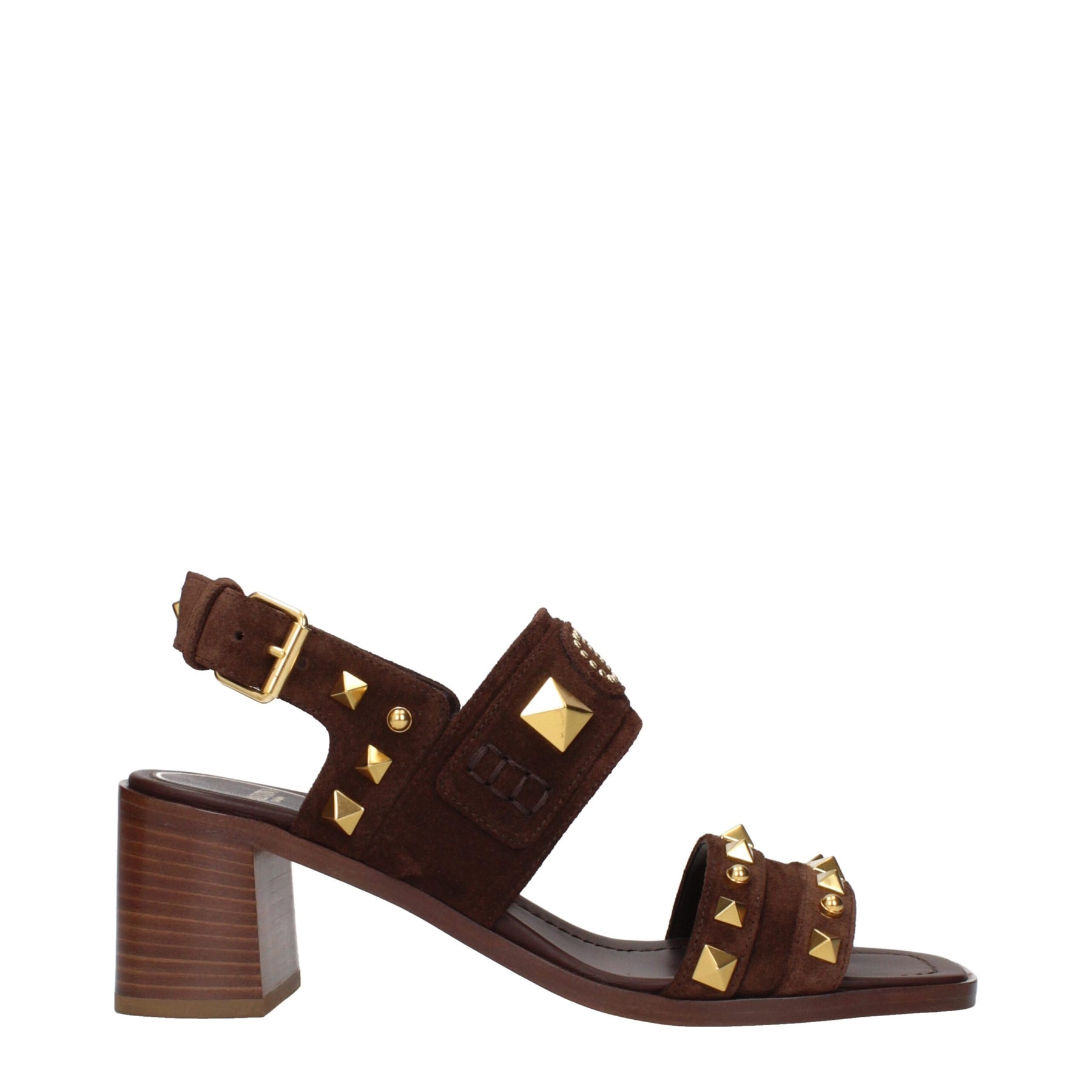 Valentino Garavani Brown Leather Strap-On Sandals | Regal Royce