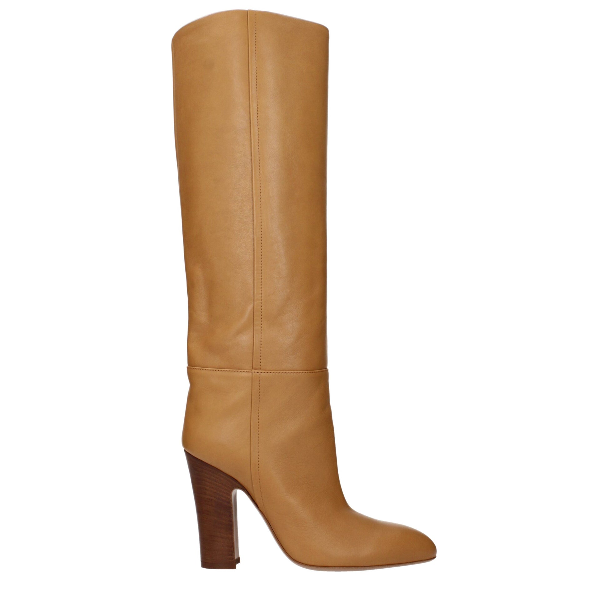 Paris Texas Brown Leather High Heel Boots | Regal Royce