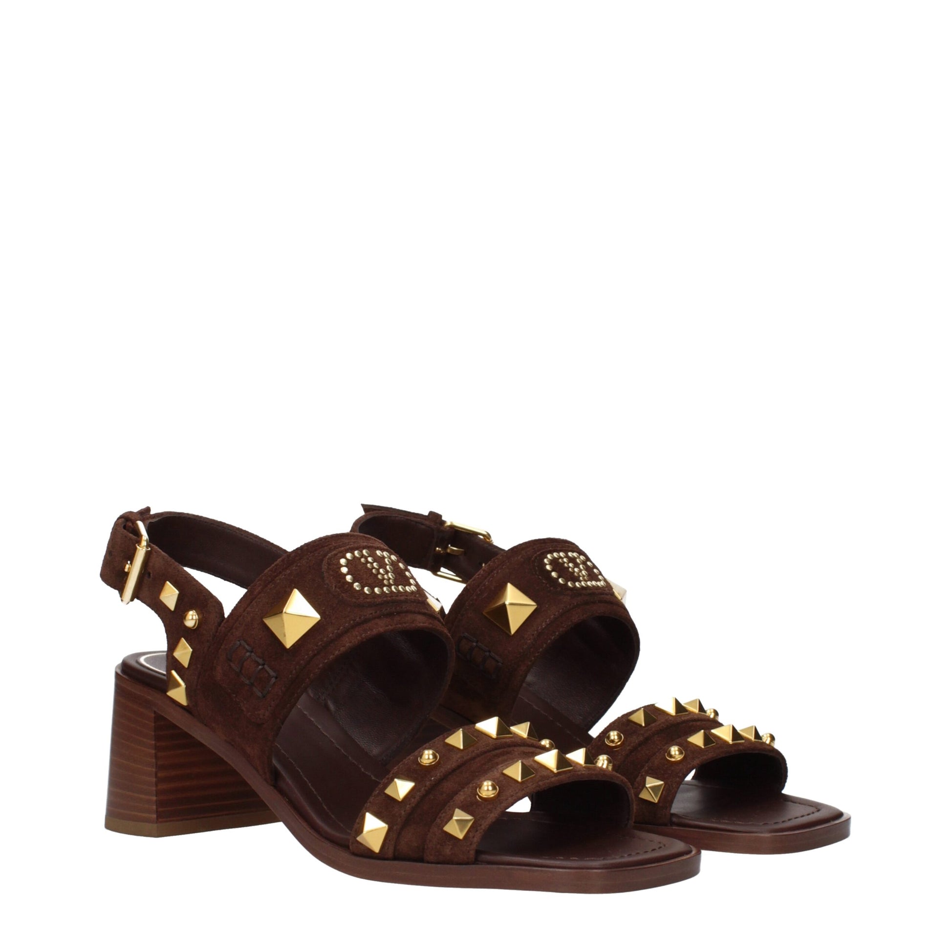 Valentino Garavani Brown Leather Strap-On Sandals | Regal Royce