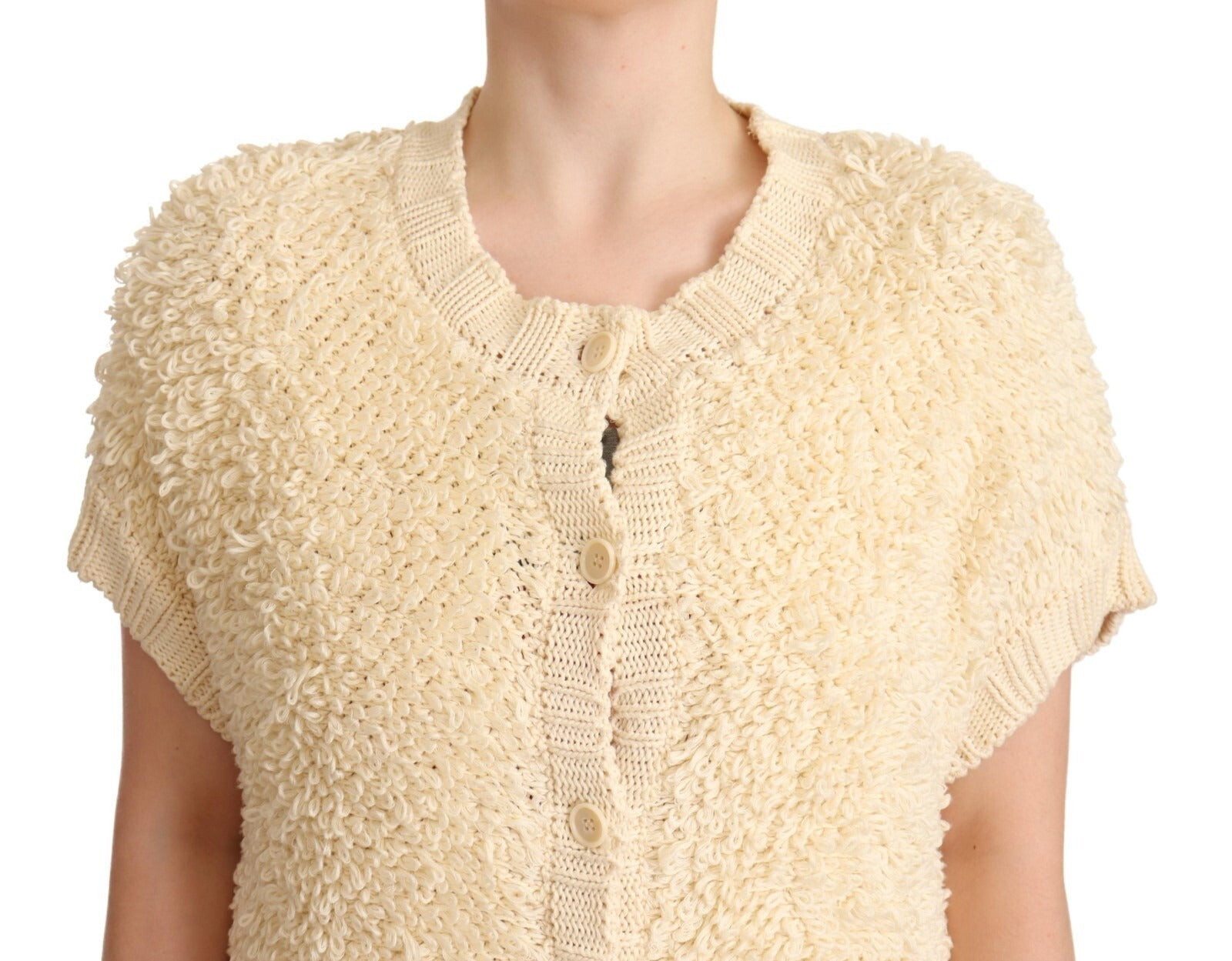 Philosophy Beige Black Short Sleeve Button Cardigan Sweater | Regal Royce