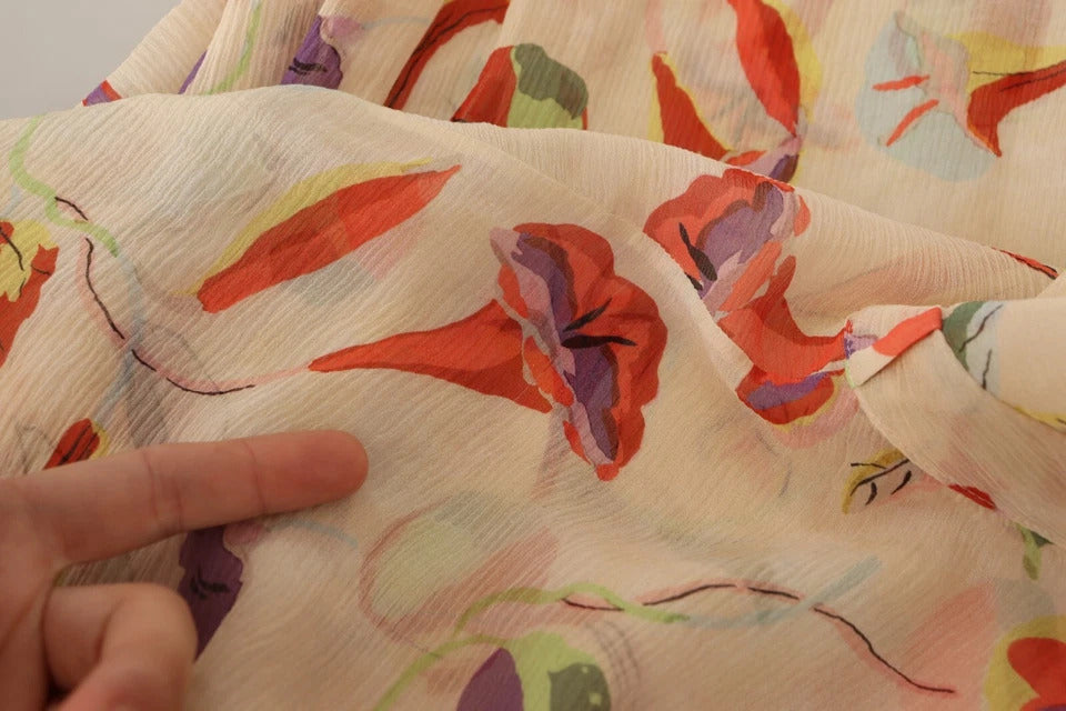 Red Valentino Beige Ascot Collar Short Sleeves Aline Mini Dress | Regal Royce