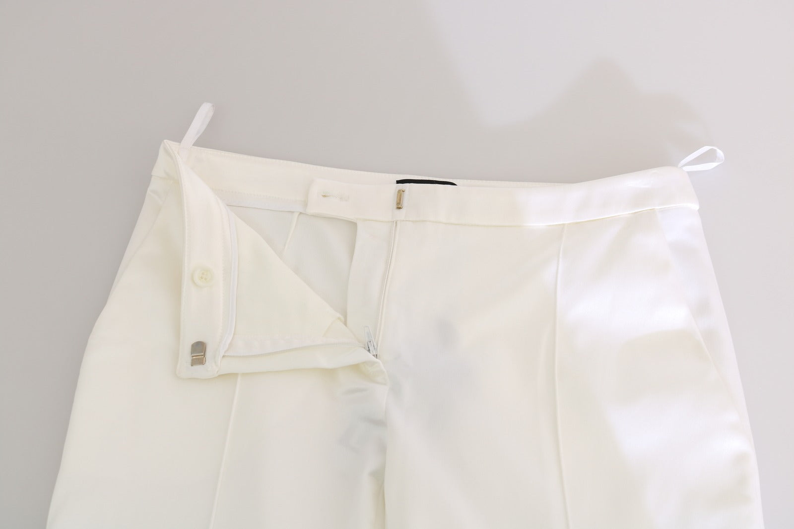 Elisabetta Franchi White Low Waist Cropped Skinny Trouser Pants | Regal Royce