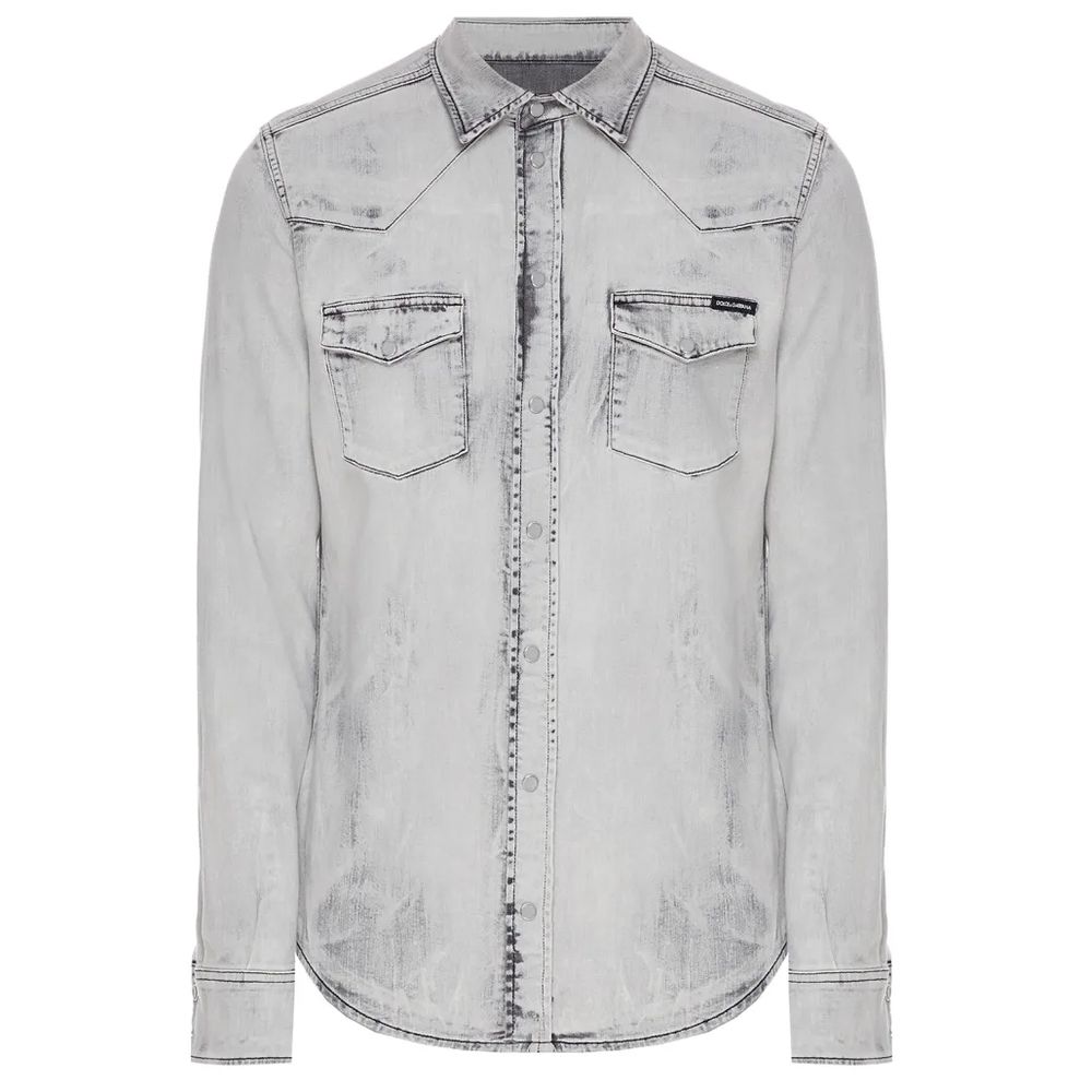 Dolce & Gabbana Gray Cotton Shirt