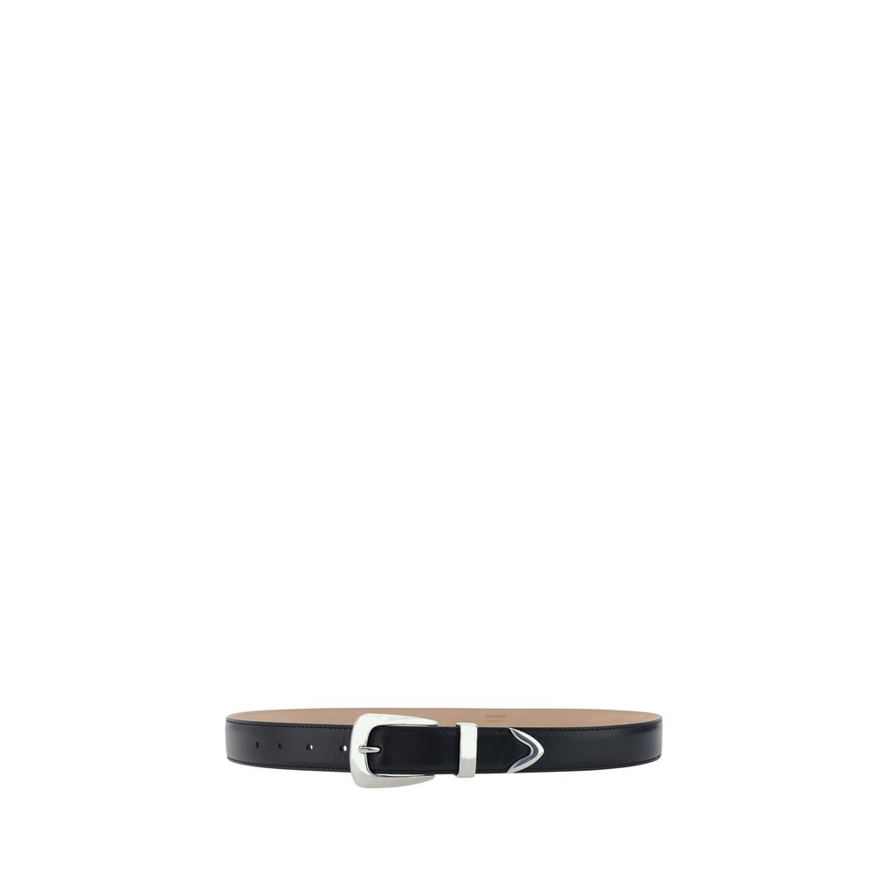 Khaite Black Calf Leather Bos Taurus Regular Belt | Regal Royce