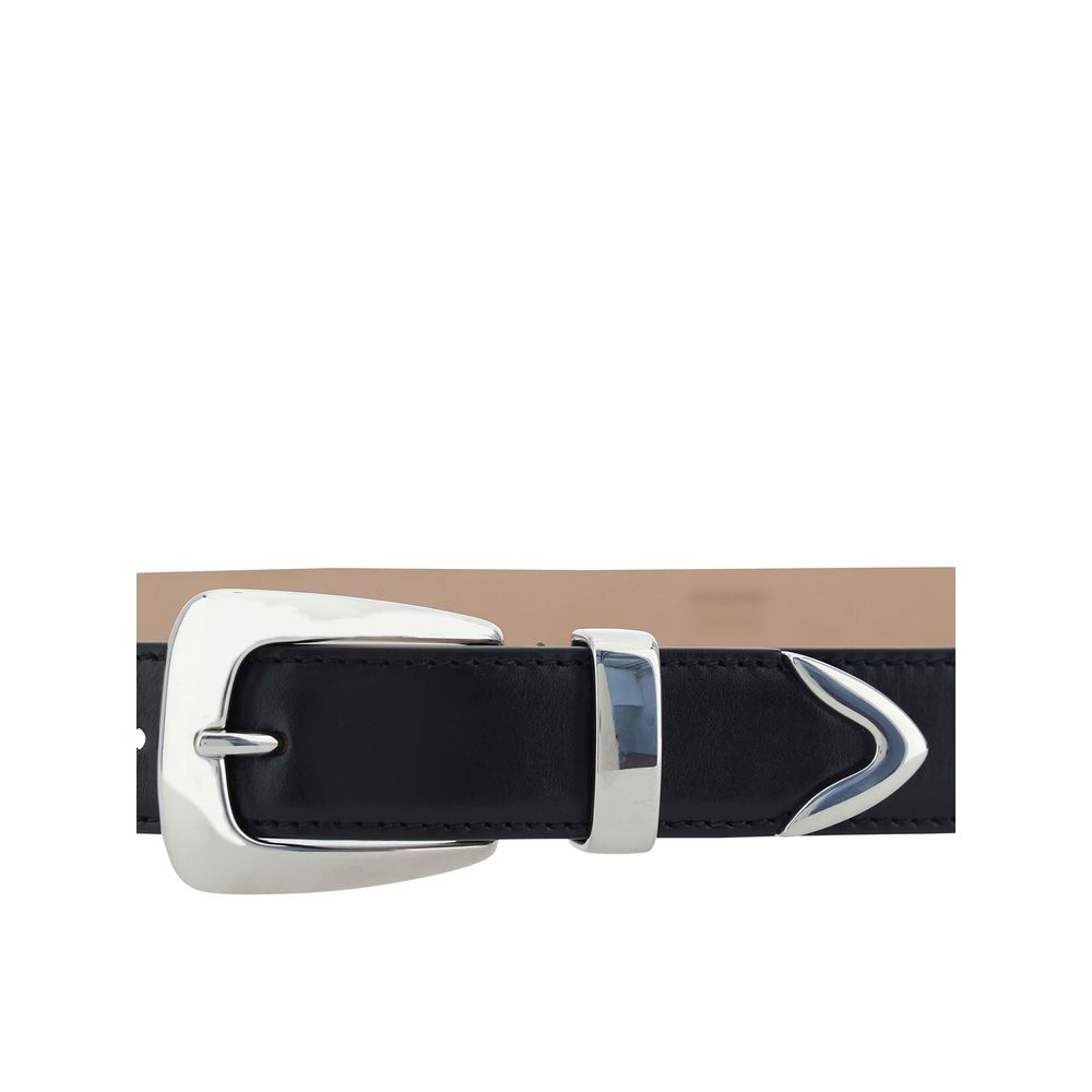 Khaite Black Calf Leather Bos Taurus Regular Belt | Regal Royce