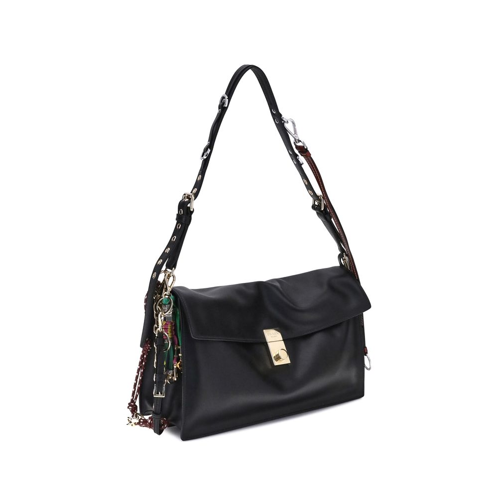 Prada Black Calf Leather Bos Taurus Shoulder Bag | Regal Royce