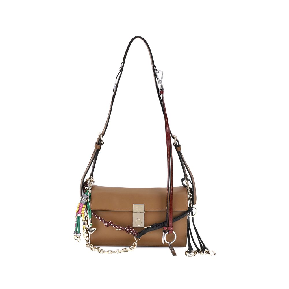 Prada Brown Calf Leather Bos Taurus Shoulder Bag | Regal Royce