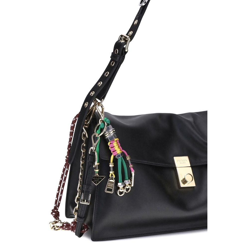 Prada Black Calf Leather Bos Taurus Shoulder Bag | Regal Royce