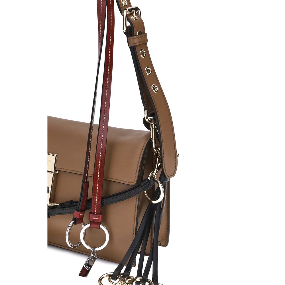 Prada Brown Calf Leather Bos Taurus Shoulder Bag | Regal Royce